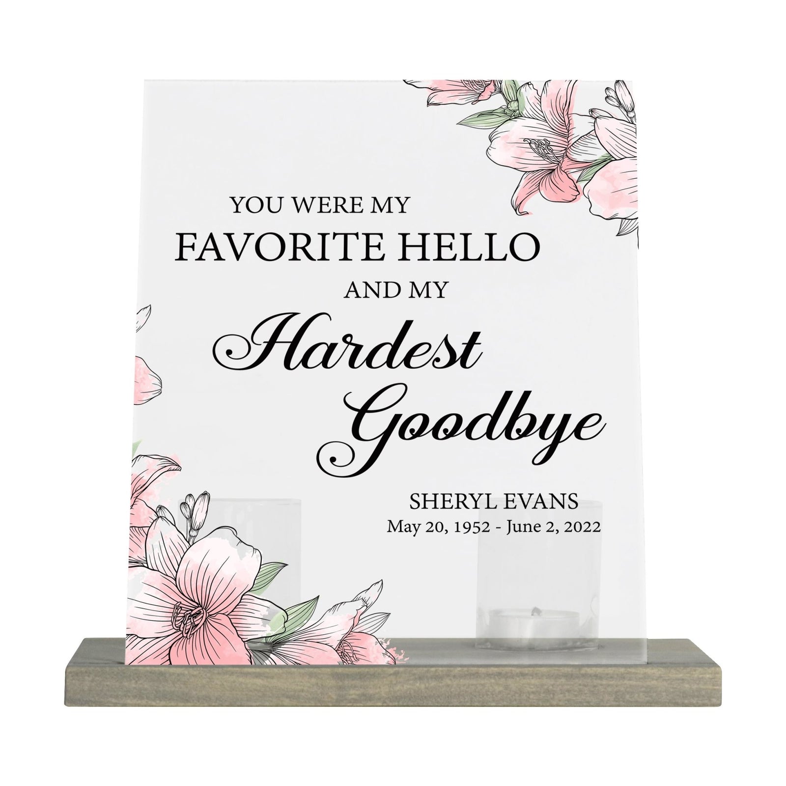 Personalized Elegant Human Memorial Acrylic Sign With Grey Wooden Base - You Were My - LifeSong Milestones