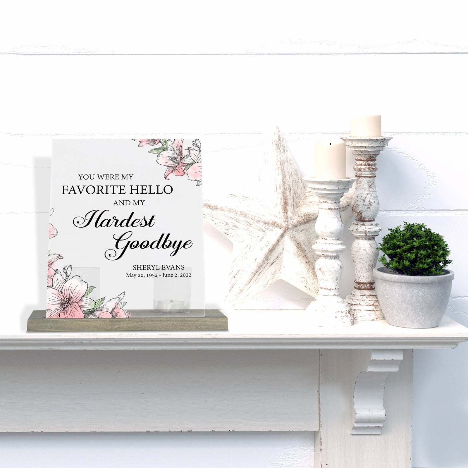 Personalized Elegant Human Memorial Acrylic Sign With Grey Wooden Base - You Were My - LifeSong Milestones