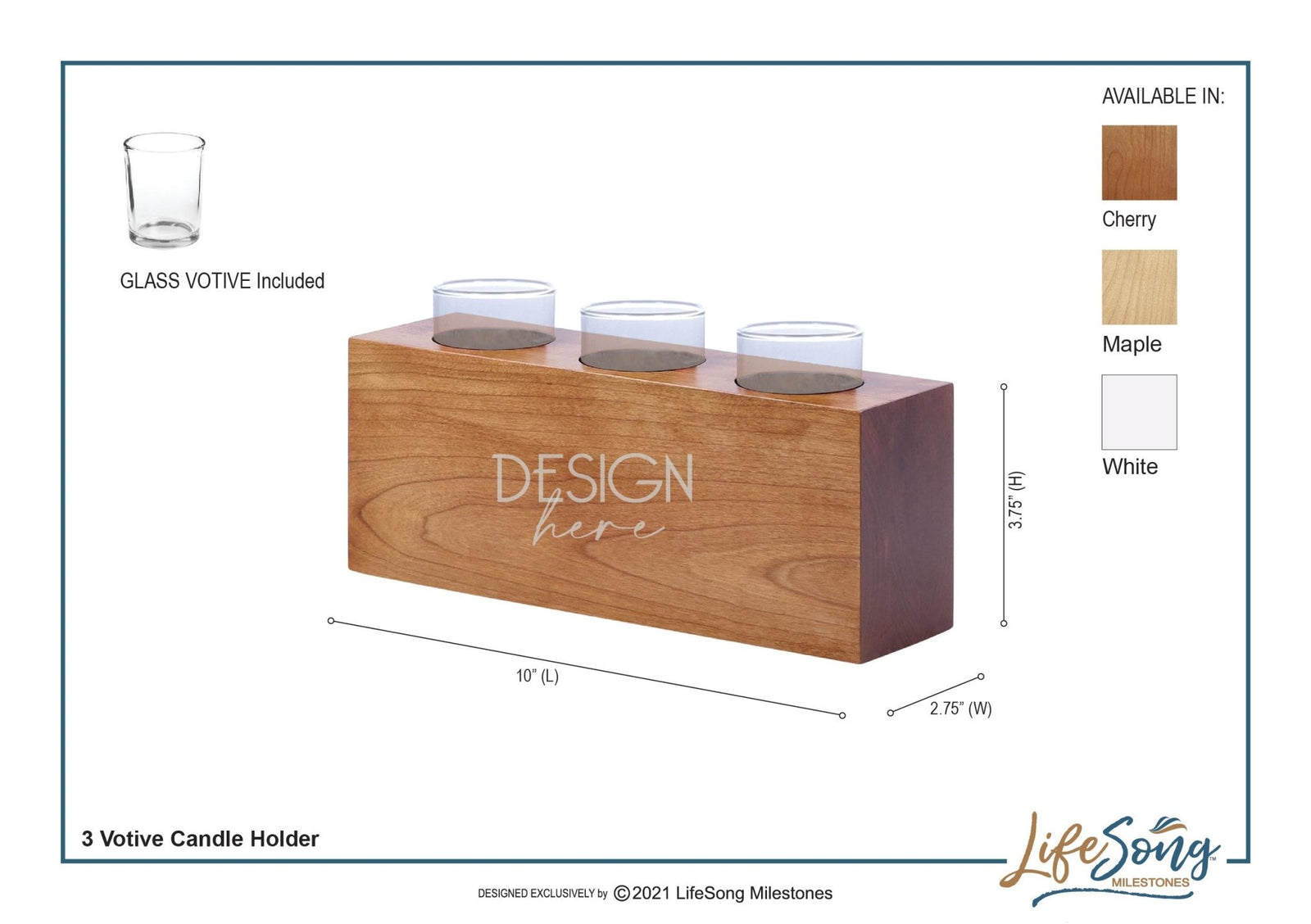 Personalized Engraved 10th Wedding Anniversary Candle Holder 10”x4"x4” - LifeSong Milestones