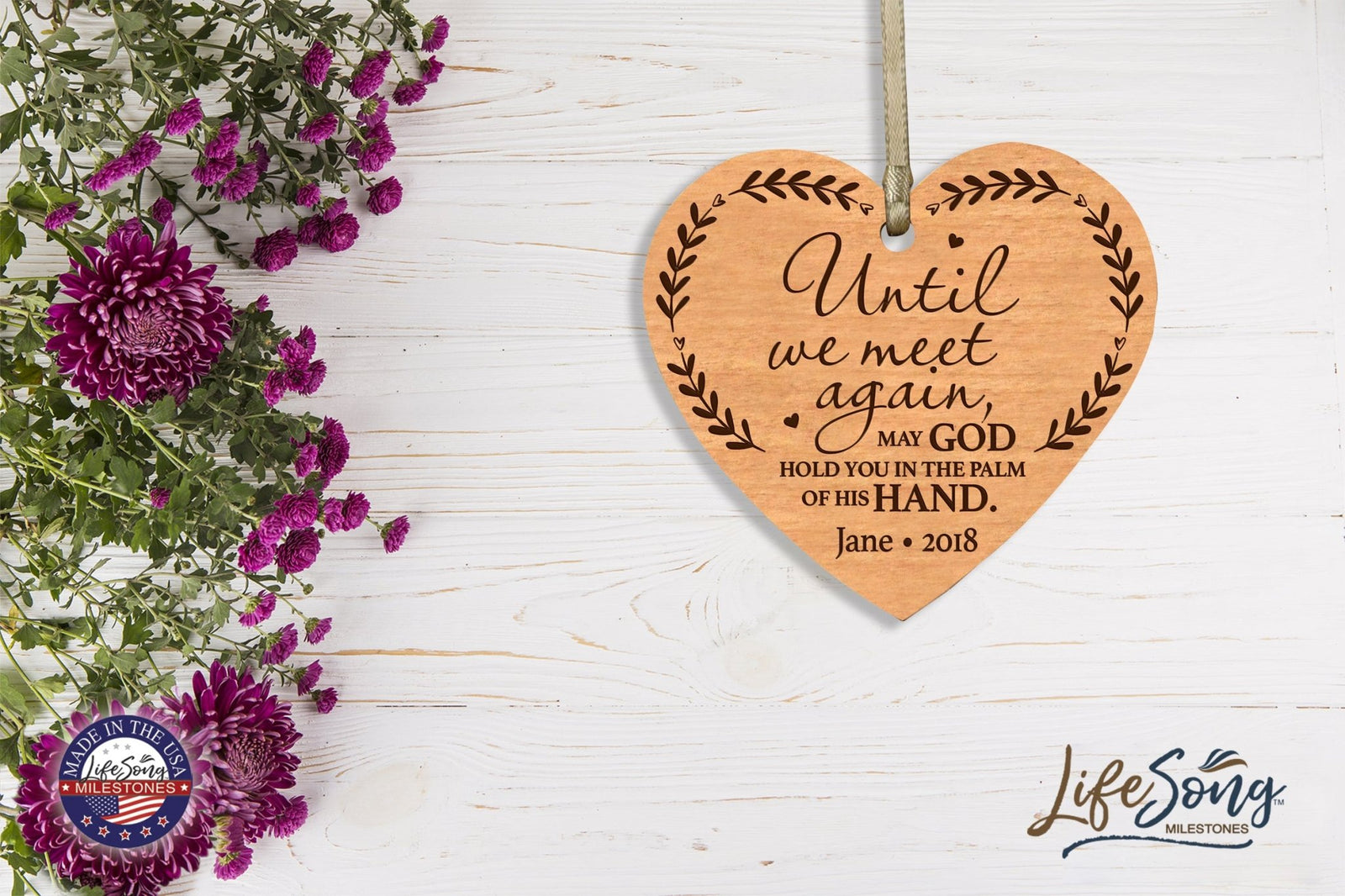 Personalized Engraved Heart Memorial Ornament - Until We Meet Again - LifeSong Milestones