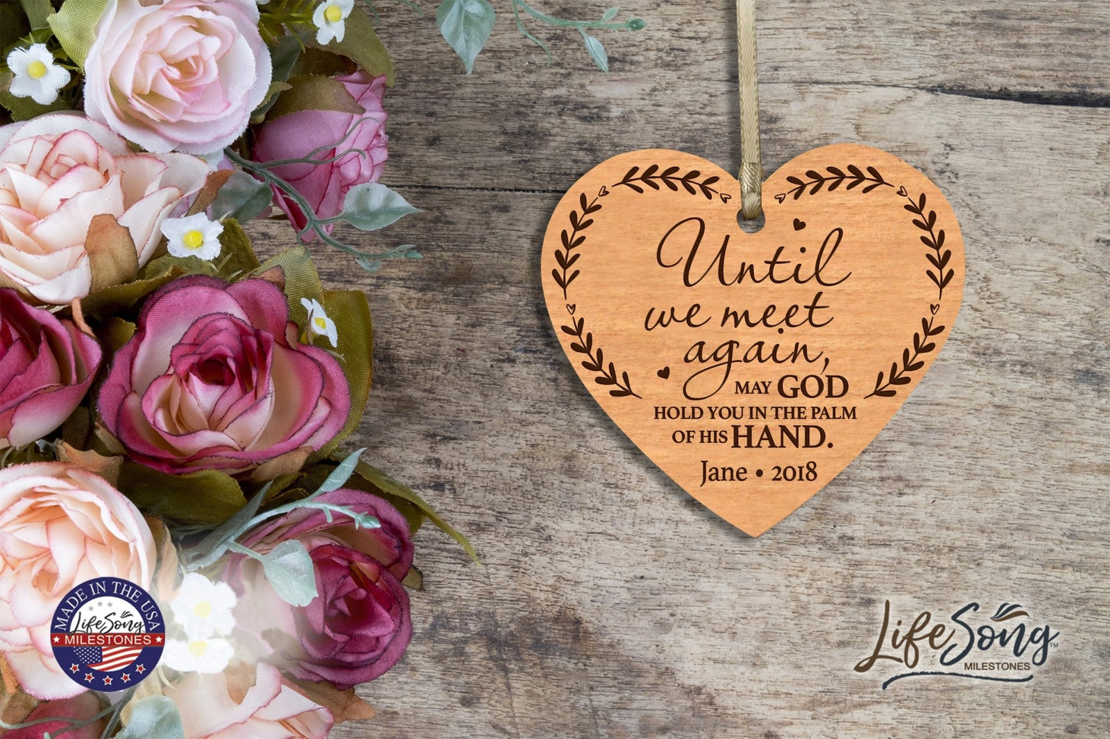 Personalized Engraved Heart Memorial Ornament - Until We Meet Again - LifeSong Milestones
