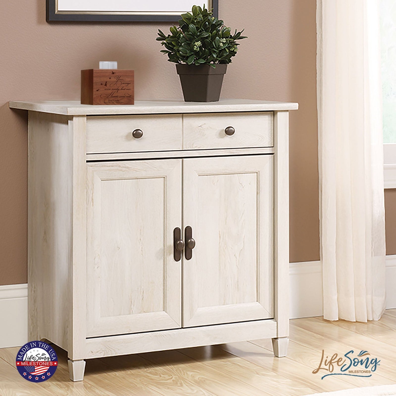 Personalized Engraved Memorial Single Votive Candle Holder 3.75x3.5 - Your Wings Were Ready - LifeSong Milestones