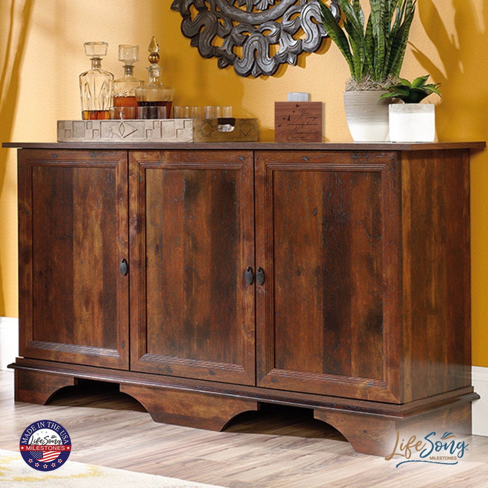 Personalized Engraved Memorial Single Votive Candle Holder 3.75x3.5 - Your Wings Were Ready - LifeSong Milestones