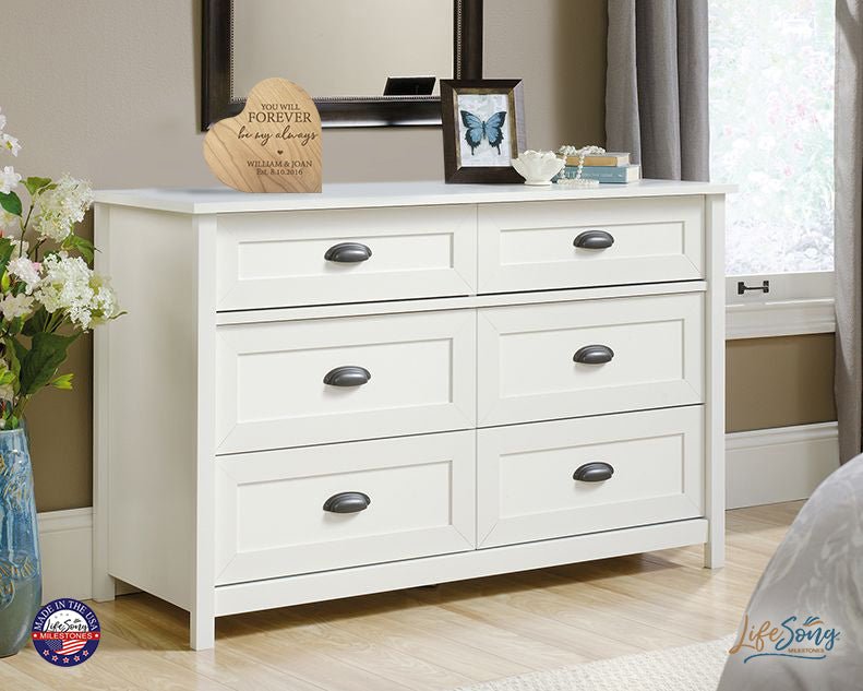 Personalized Engraved Wooden Inspirational Heart Block 5” x 5.25” x 0.75” - You Will Forever Be - LifeSong Milestones