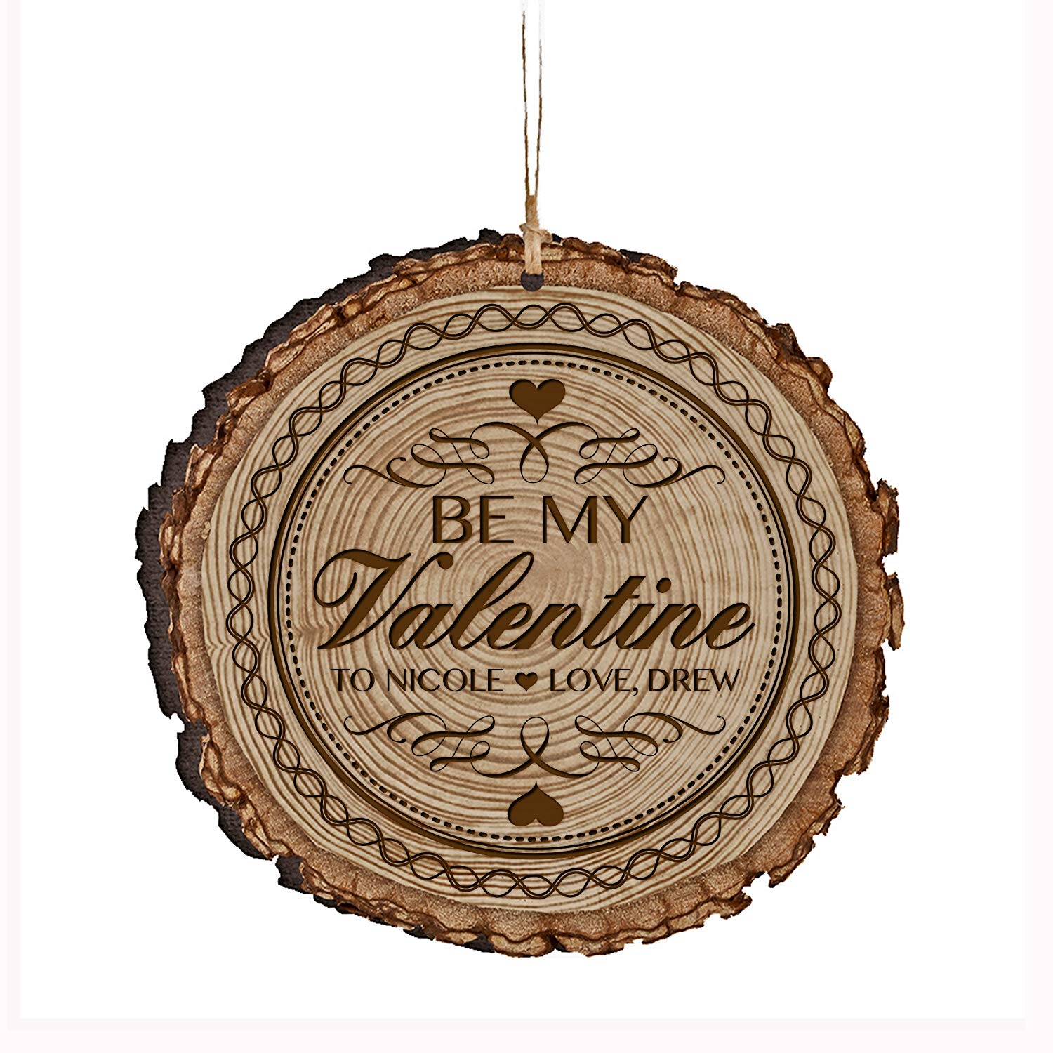 Personalized Engraved Wooden Valentines Ornament Gift - Be My Valentine - LifeSong Milestones