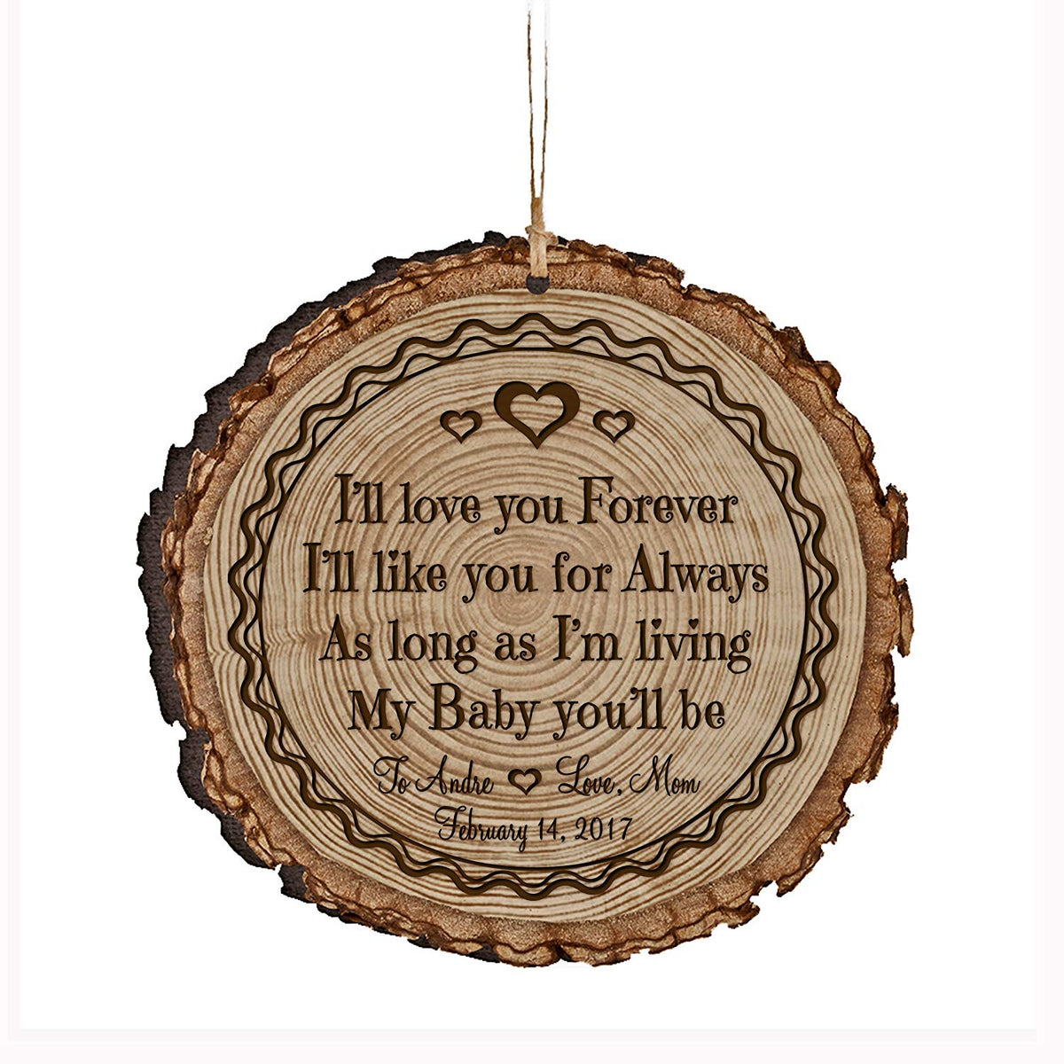 Personalized Engraved Wooden Valentines Ornament Gift - I&#39;ll Like You - LifeSong Milestones