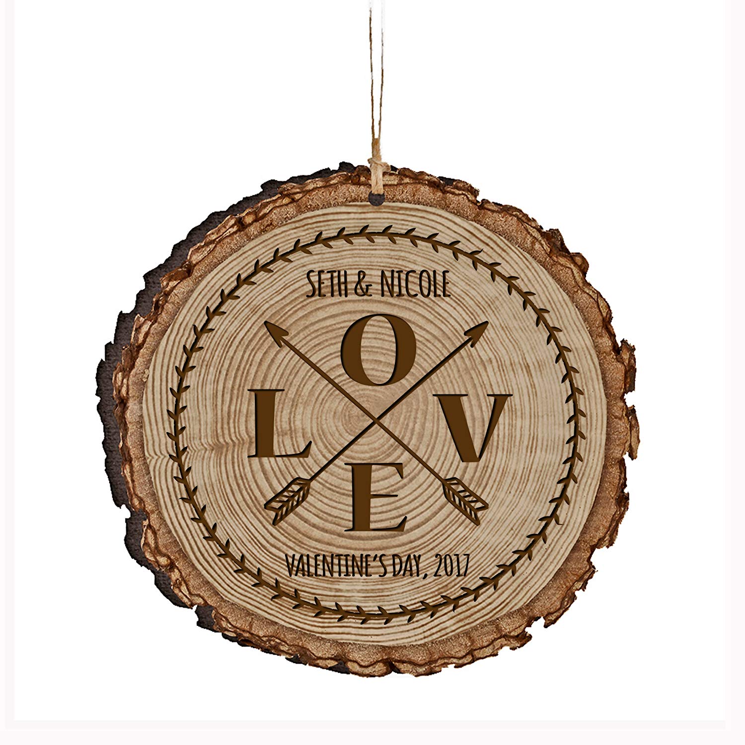 Personalized Engraved Wooden Valentines Ornament Gift - Love - LifeSong Milestones