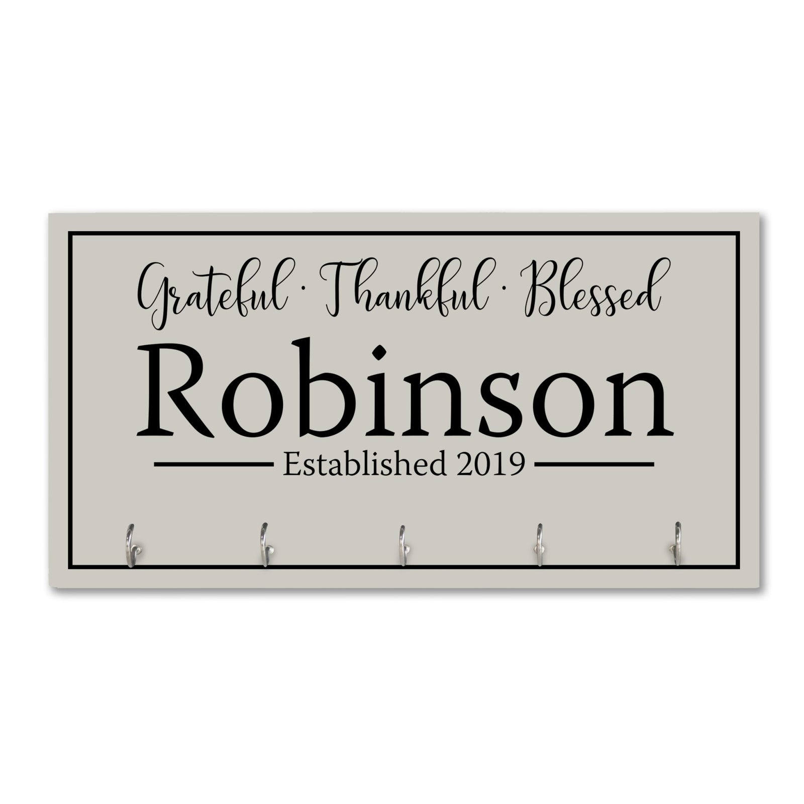 Personalized Established Key Holders - Grateful Thankful Blessed - LifeSong Milestones