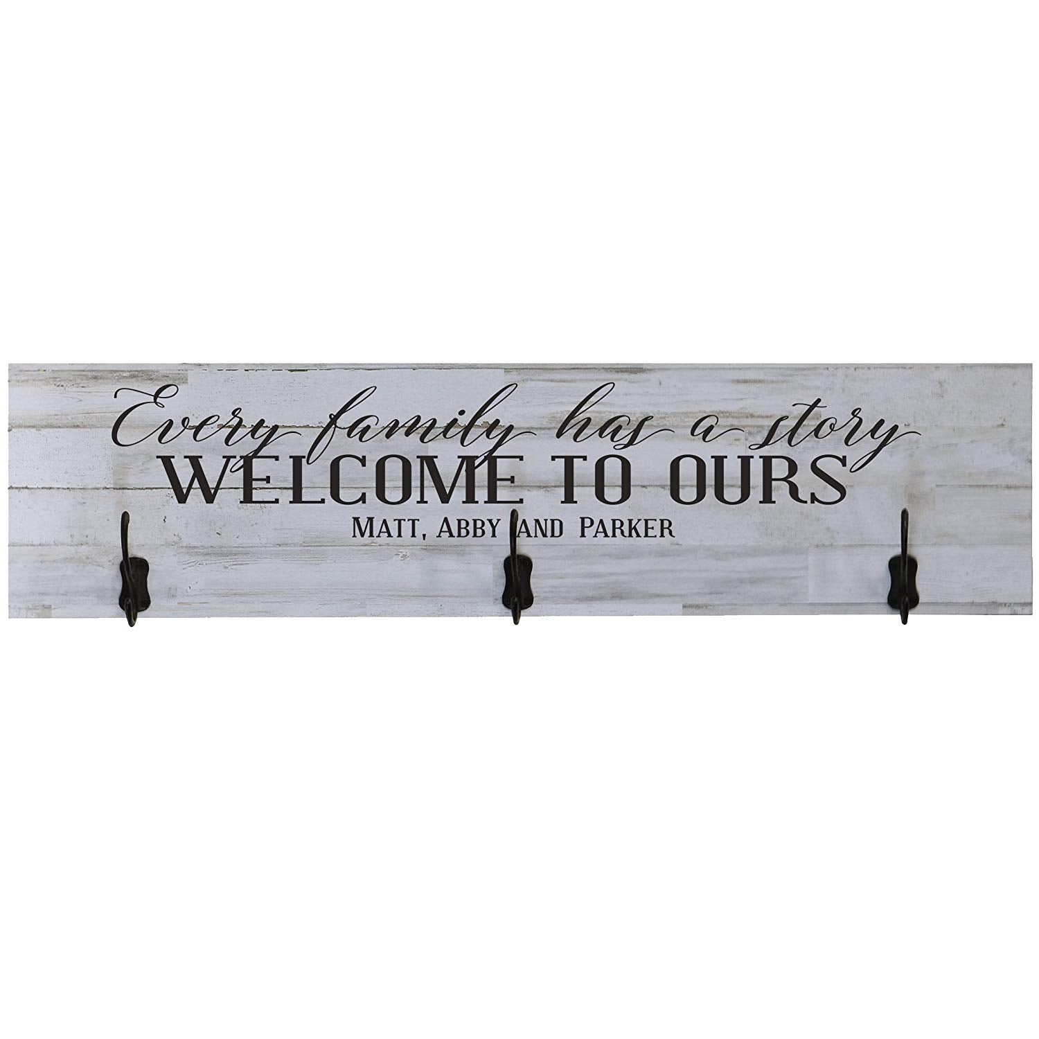 Personalized Every Family Has a Story Coat Rack Wall Sign - LifeSong Milestones