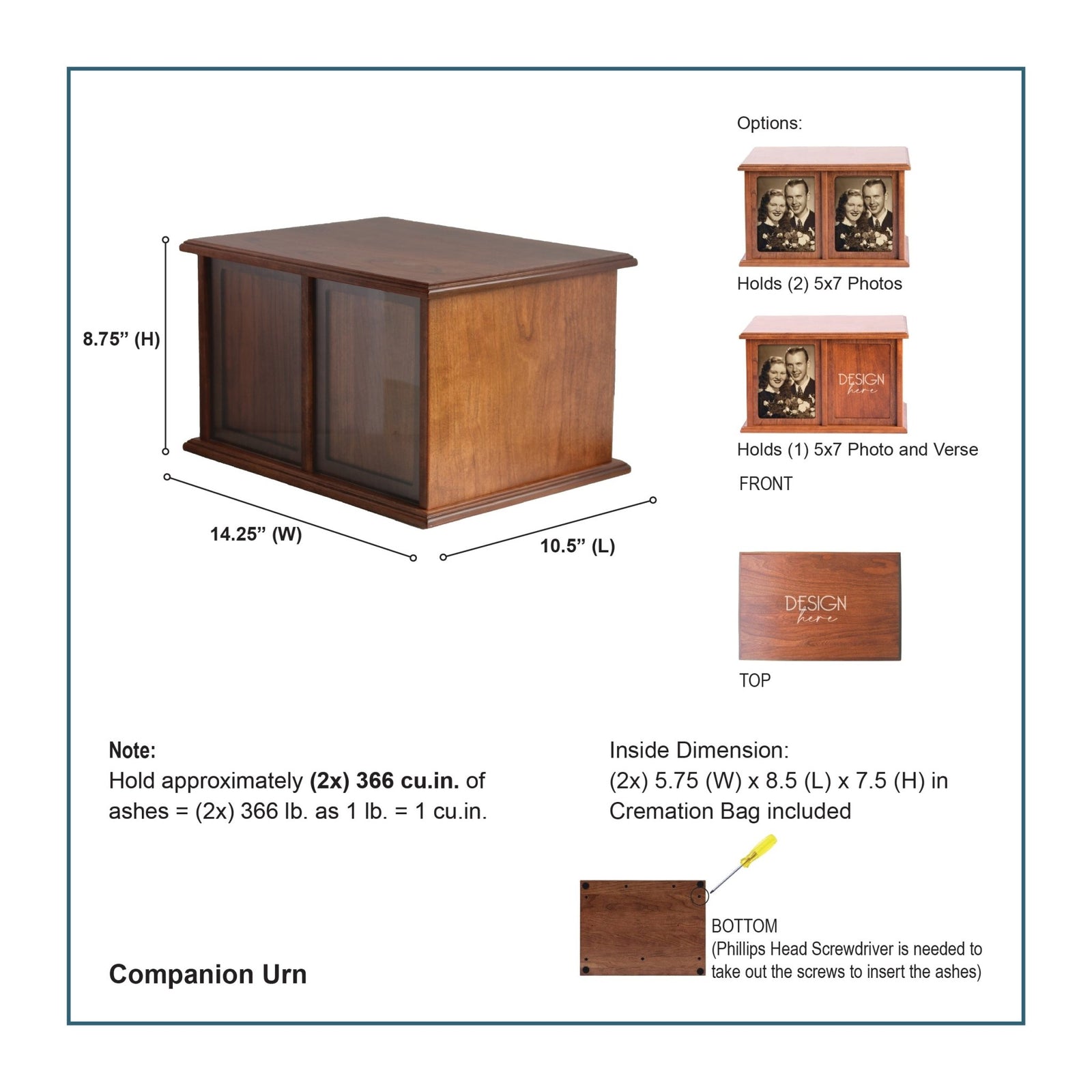 Custom Wood Companion Urns for Husband and Wife - Someone We Love