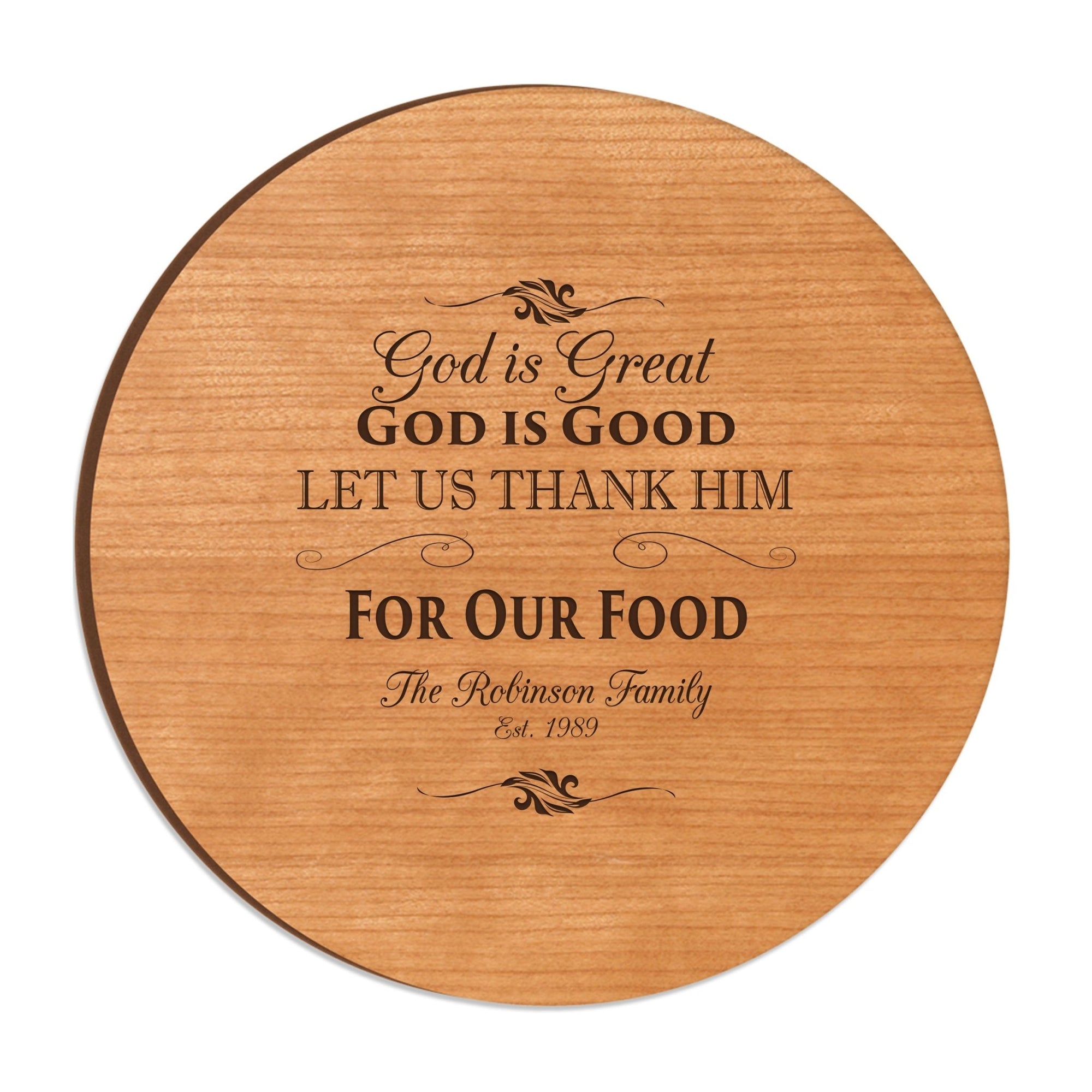 Personalized Family and Everyday Lazy Susan - God is Great God is Good - LifeSong Milestones