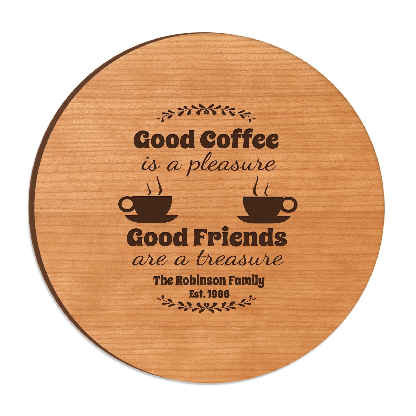 Personalized Family and Everyday Lazy Susan - Good Coffee Good Friends - LifeSong Milestones