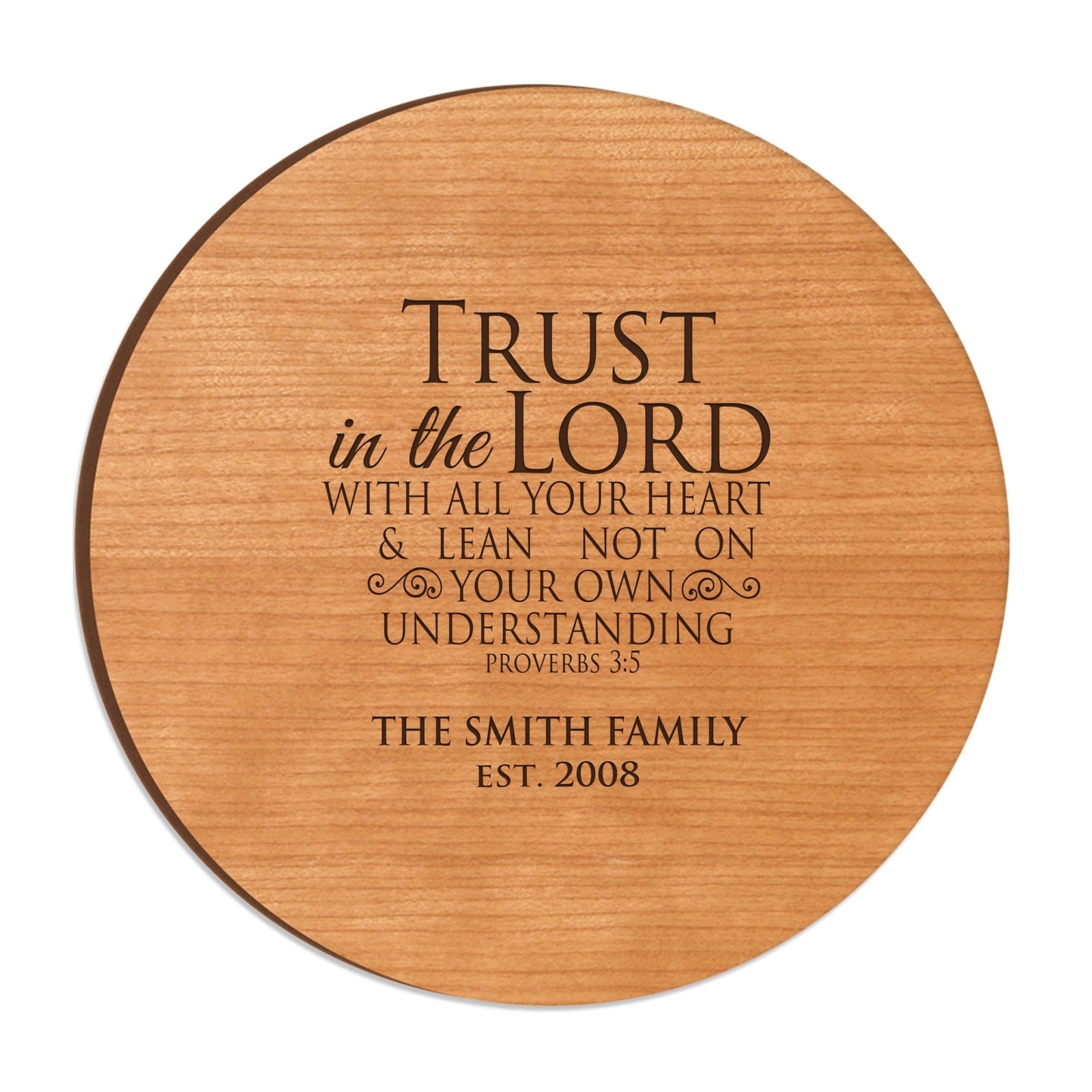 Personalized Family and Everyday Lazy Susan - Trust In The Lord - LifeSong Milestones