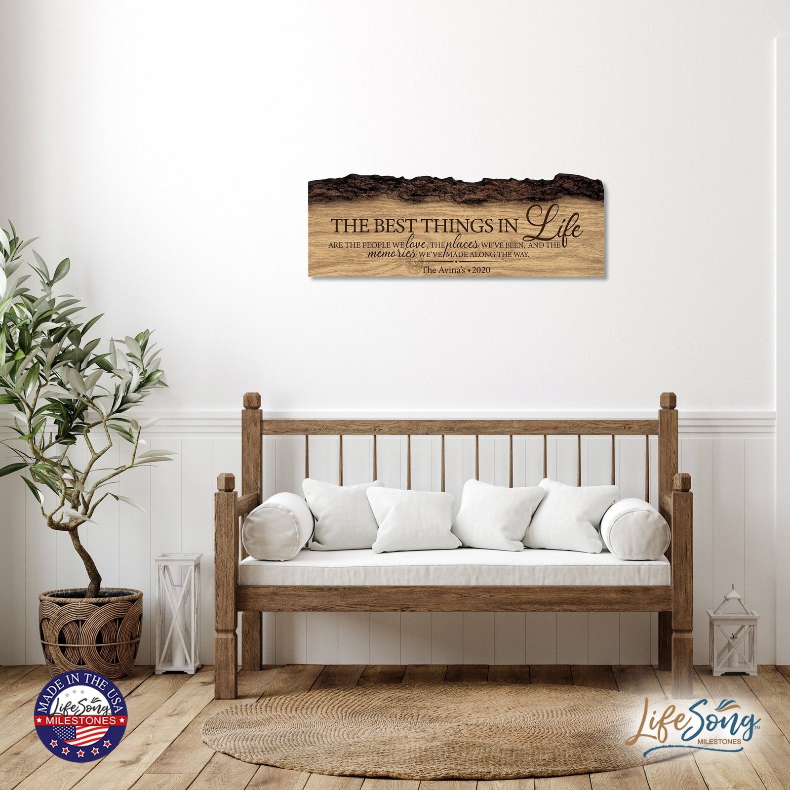 Personalized Family And Home Barky Wooden Wall Hanging Plaque 16x6 - FAMILY - LifeSong Milestones