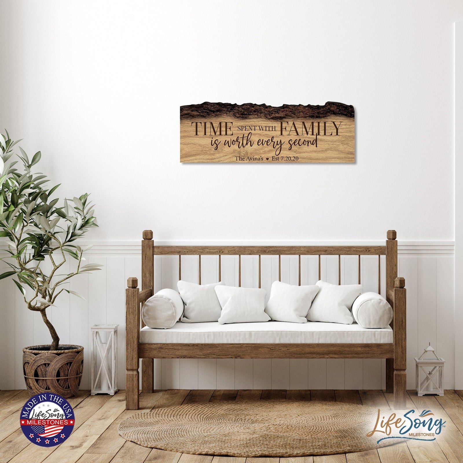 Personalized Family And Home Barky Wooden Wall Hanging Plaque 16x6 - FAMILY - LifeSong Milestones