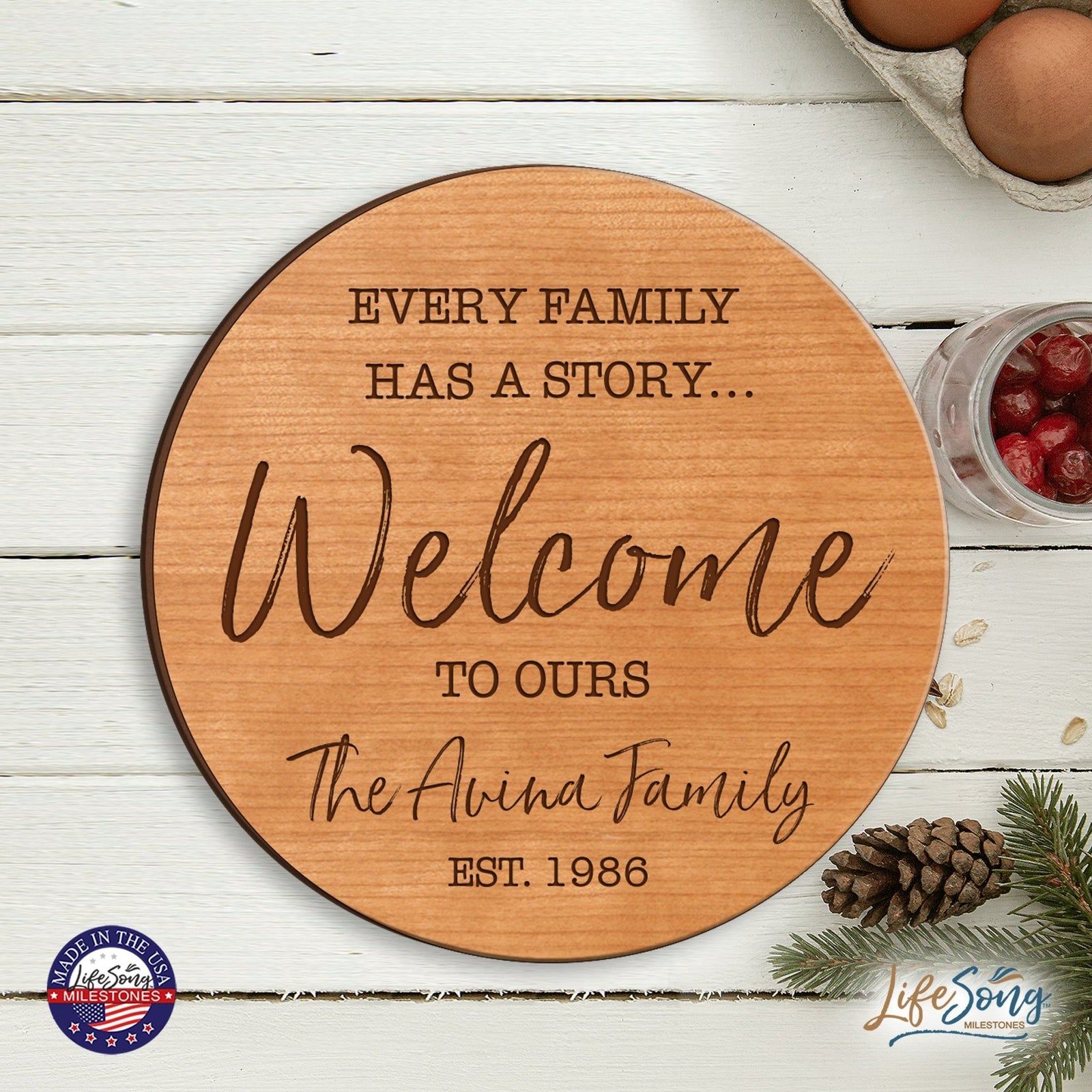 Personalized Family Established Lazy Susan Home Décor - LifeSong Milestones