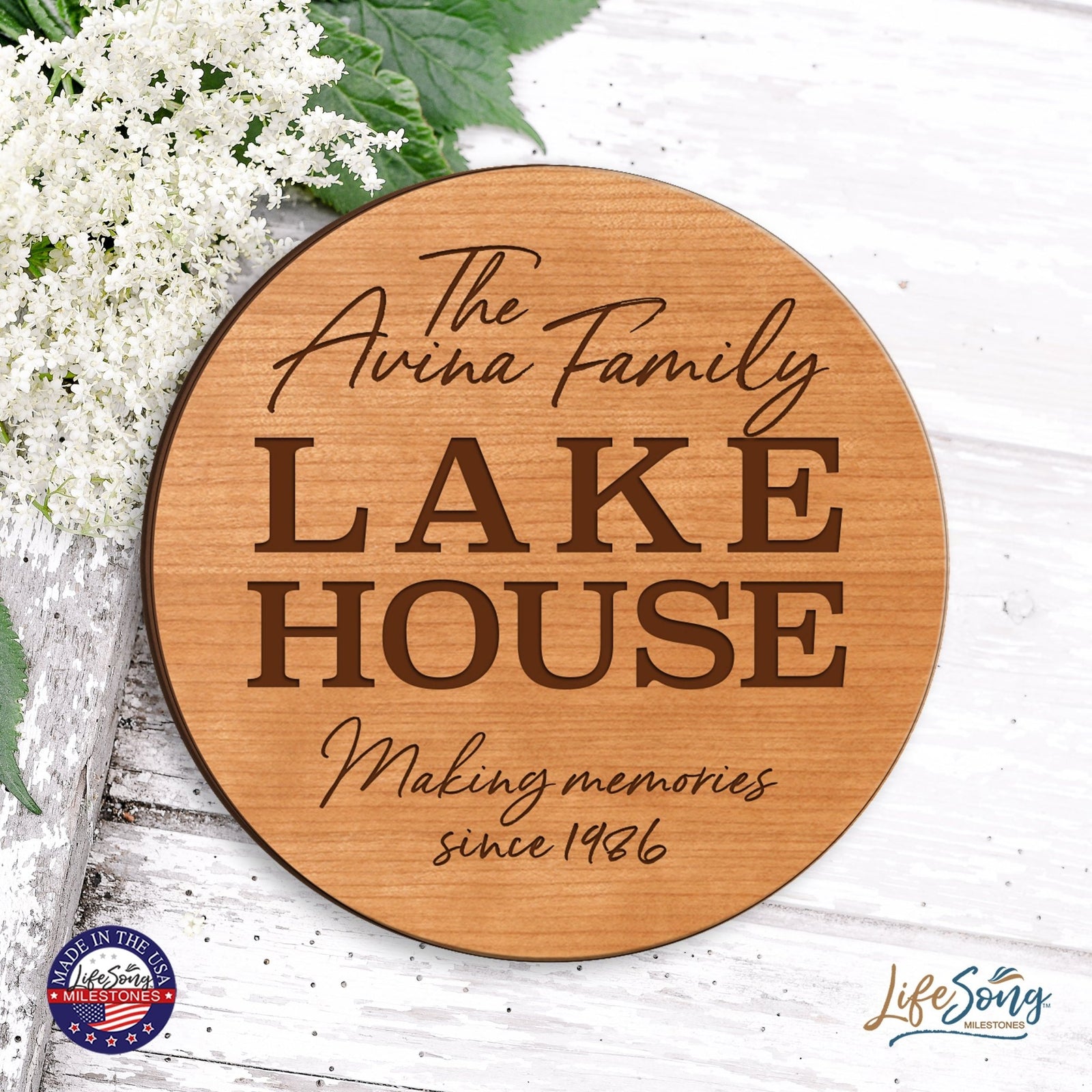 Personalized Family Lake House Lazy Susan - LifeSong Milestones