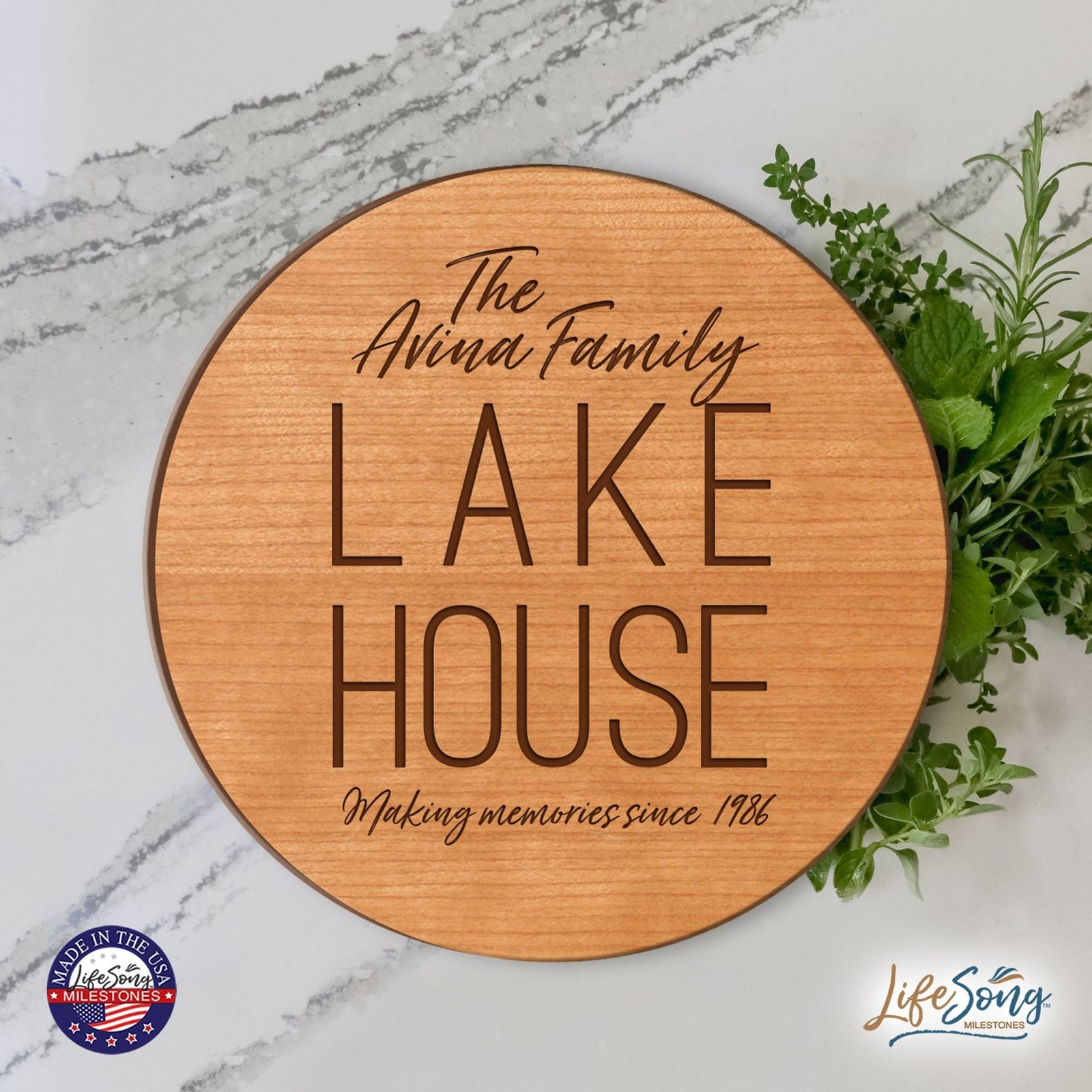 Personalized Family Lake House Lazy Susan - LifeSong Milestones