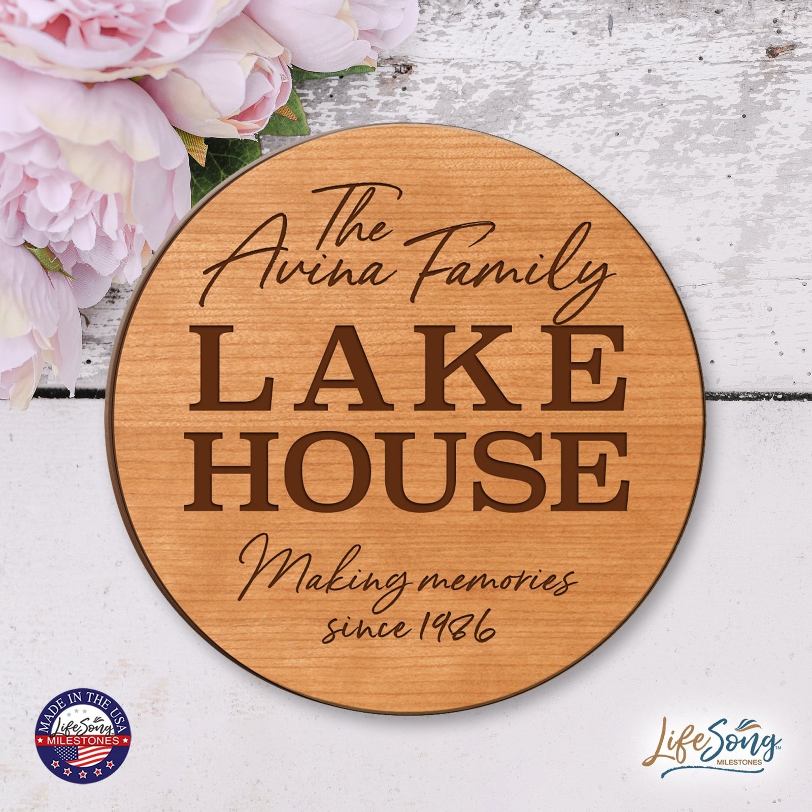 Personalized Family Lake House Lazy Susan - LifeSong Milestones