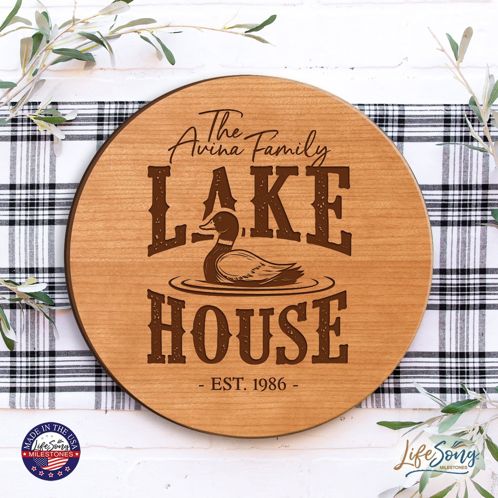 Personalized Family Lake House Lazy Susan - LifeSong Milestones