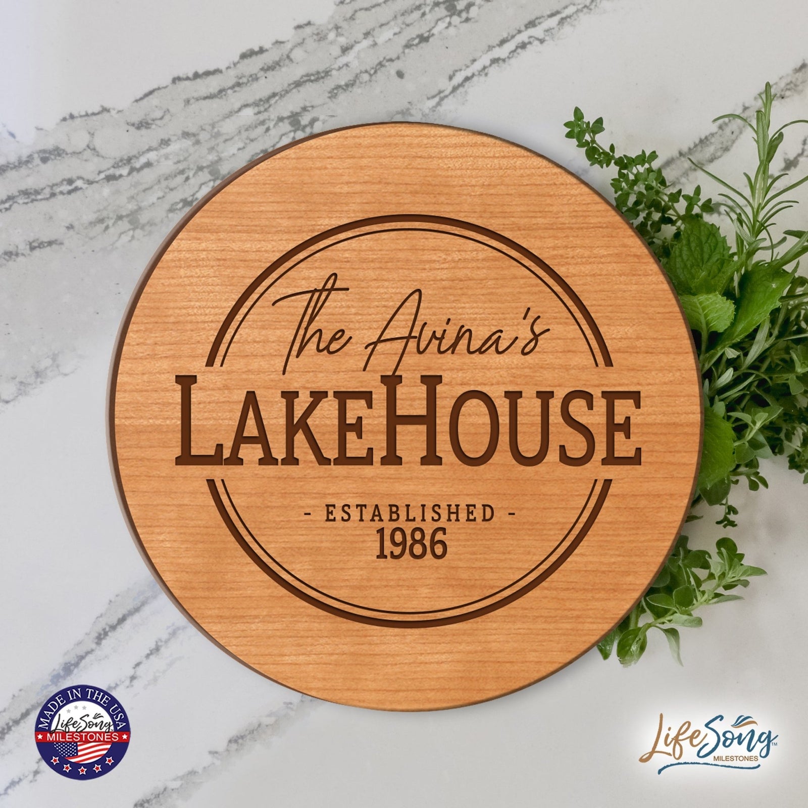 Personalized Family Lake House Lazy Susan - LifeSong Milestones