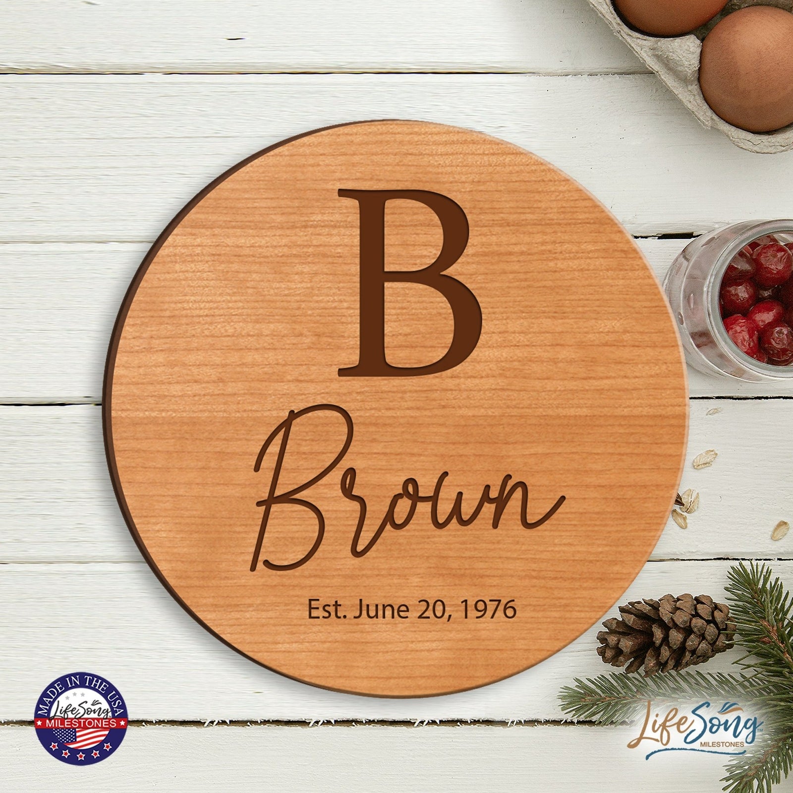 personalized Family Monogram Lazy Susan For Family - LifeSong Milestones