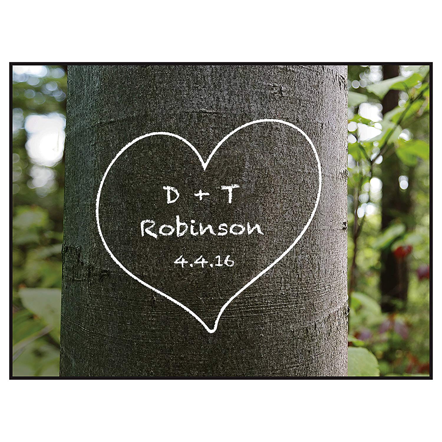 Personalized Family Name Established Date Sign - Carved Heart - LifeSong Milestones