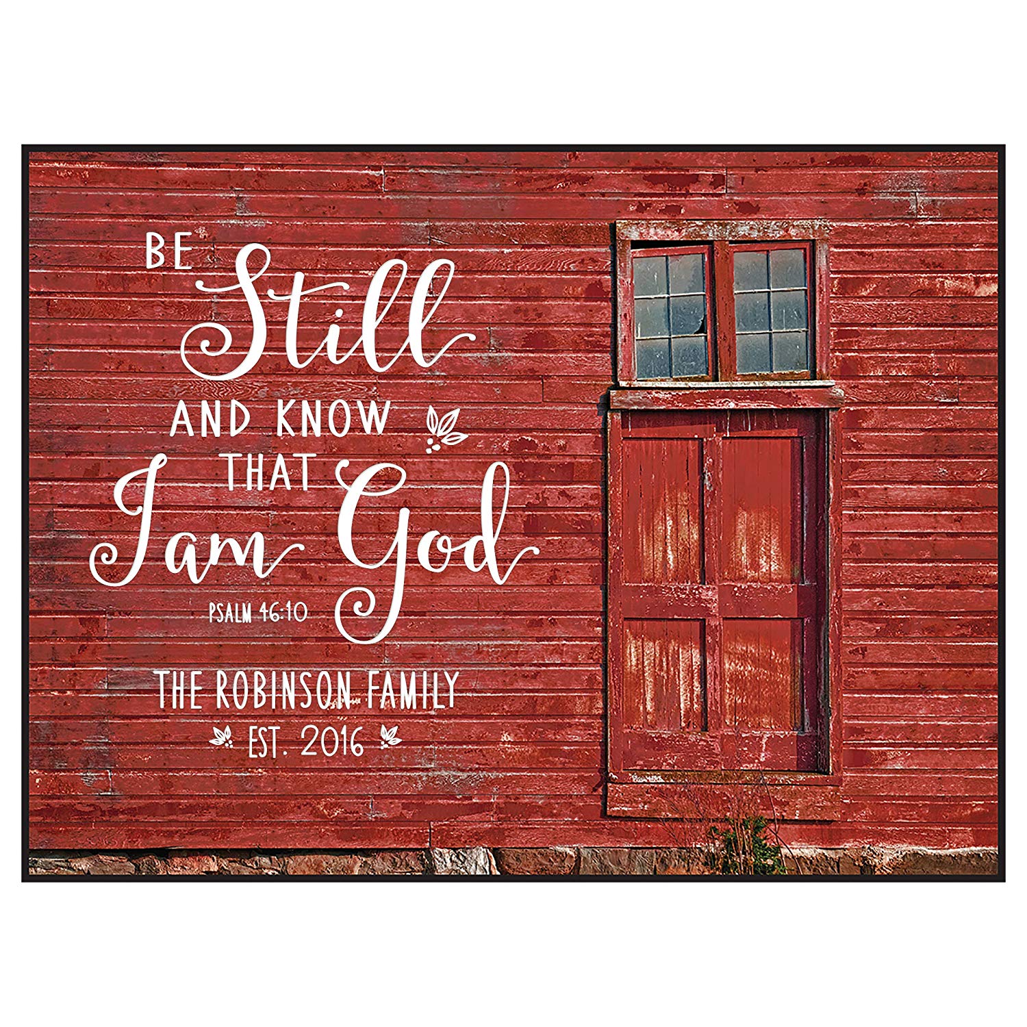 Personalized Family Name Established Date Sign - Psalm 46:10 - LifeSong Milestones
