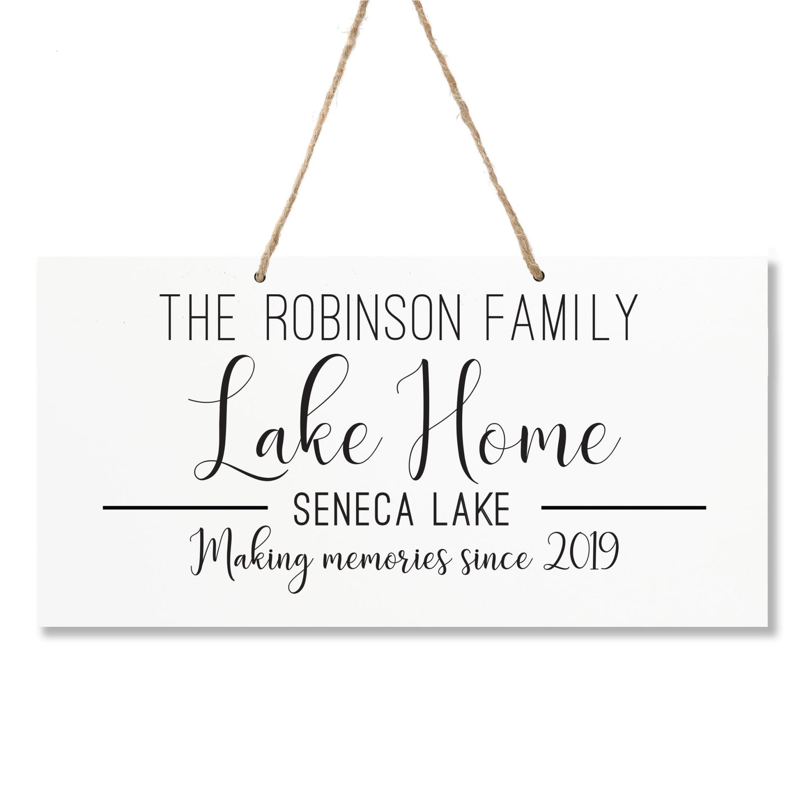 Personalized Family Name Sign For New Home - Lake Home - LifeSong Milestones