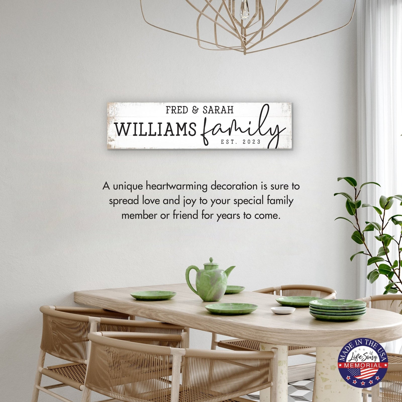 Personalized Family Wall Hanging Plaque for Home Décor Ideas - Williams Family - LifeSong Milestones