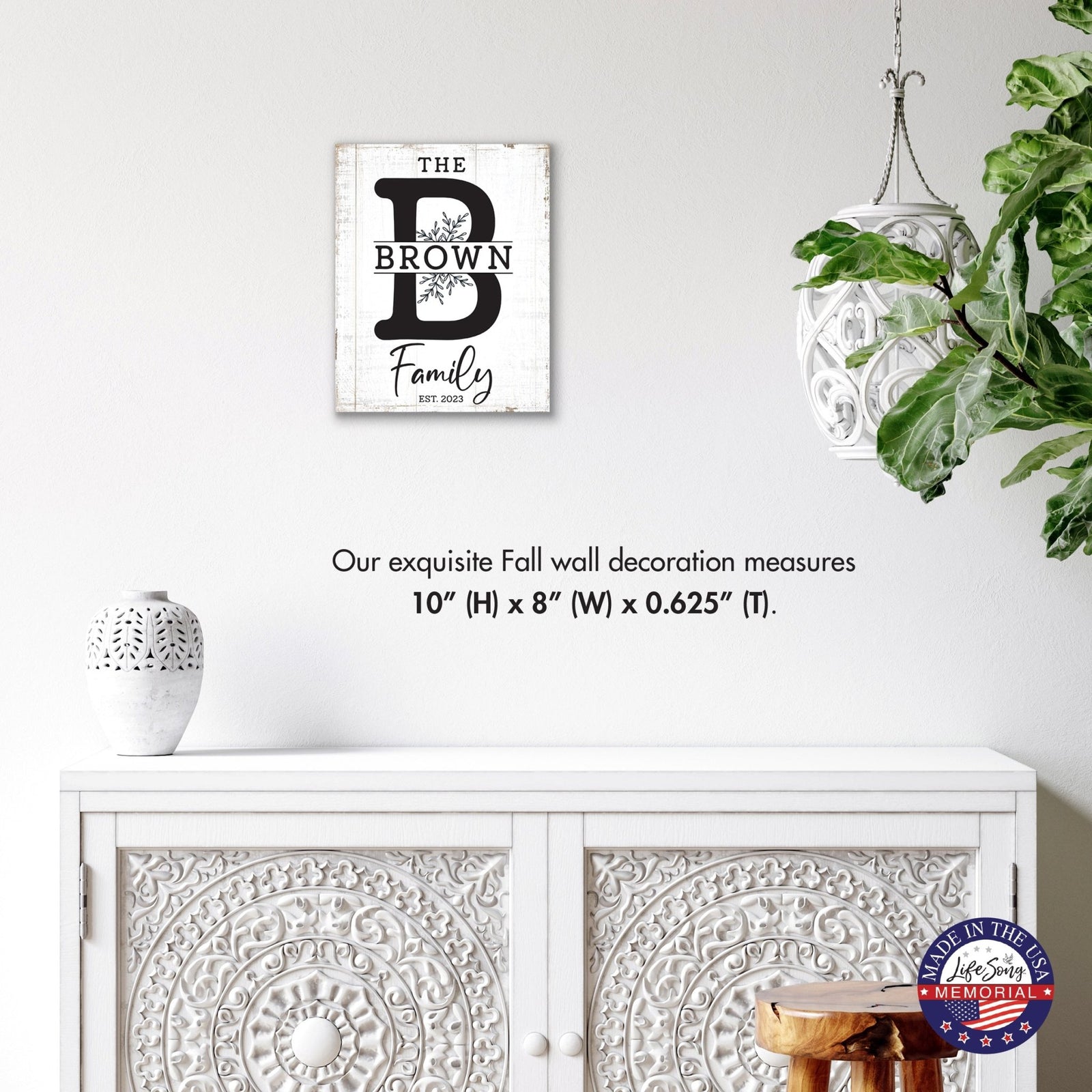 Personalized Family Wall Hanging Plaque for Home Décor - The Brown Family - LifeSong Milestones