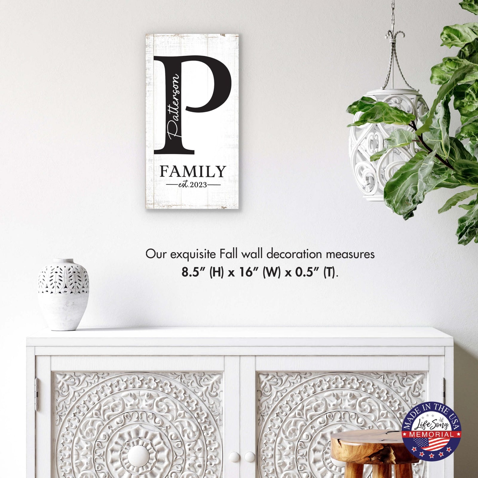 Personalized Family Wall Plaque for Custom Home Décor - Patterson Family - LifeSong Milestones
