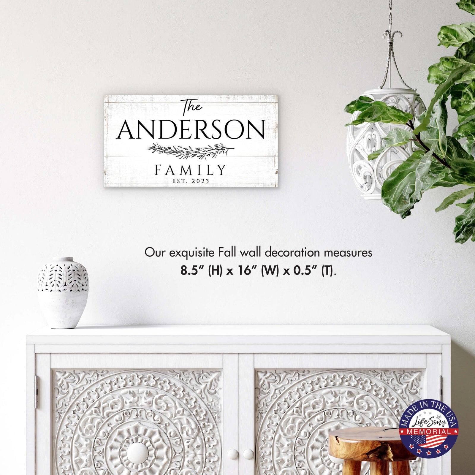 Personalized Family Wall Plaque for Custom Home Décor - The Anderson Family - LifeSong Milestones
