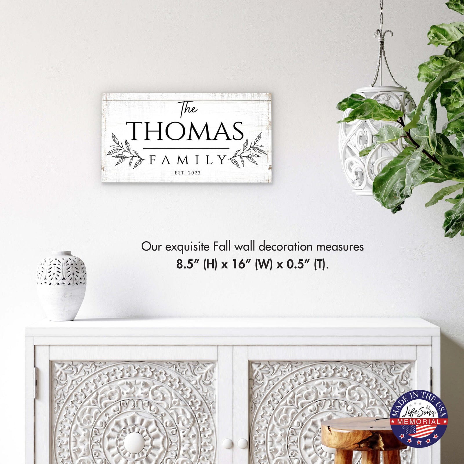 Personalized Family Wall Plaque for Custom Home Décor - The Thomas Family - LifeSong Milestones