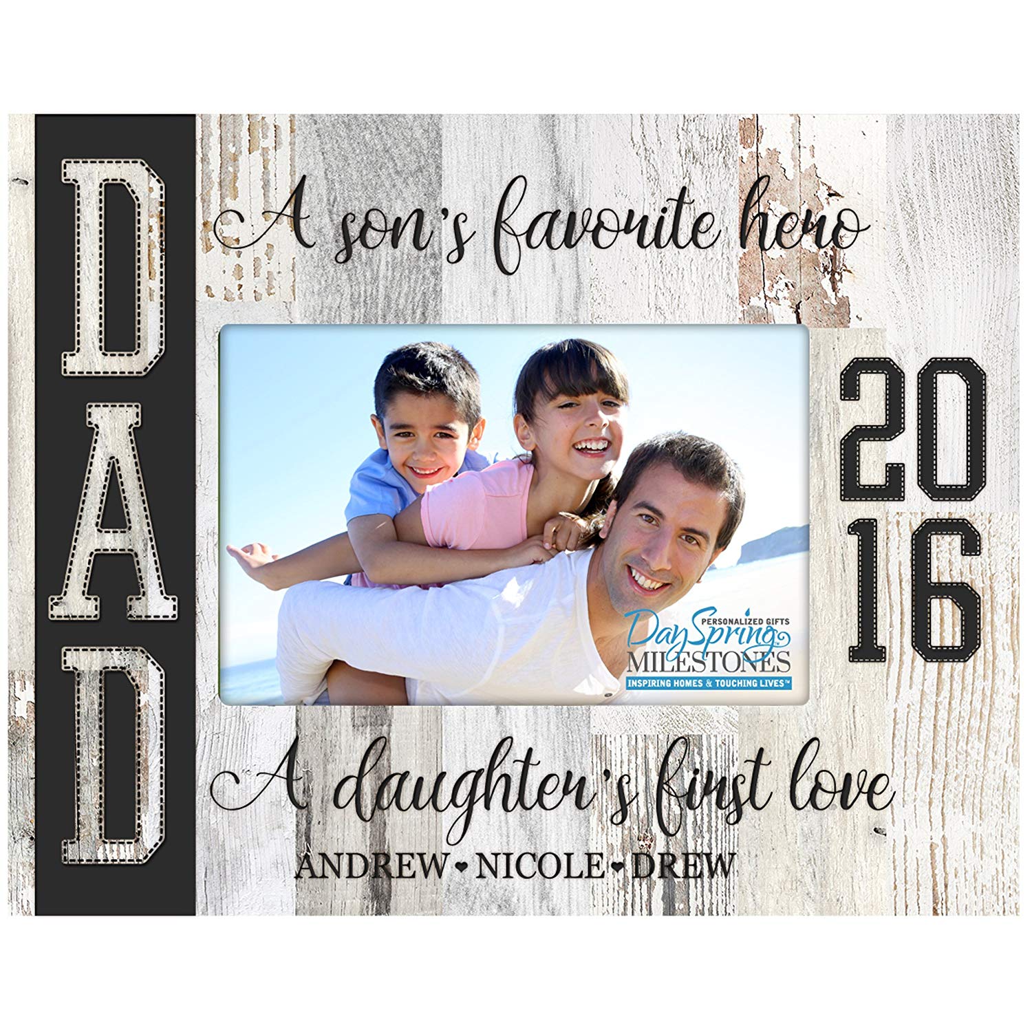 Personalized Father Birthday Photo Frame Gift - Hero and Love - LifeSong Milestones