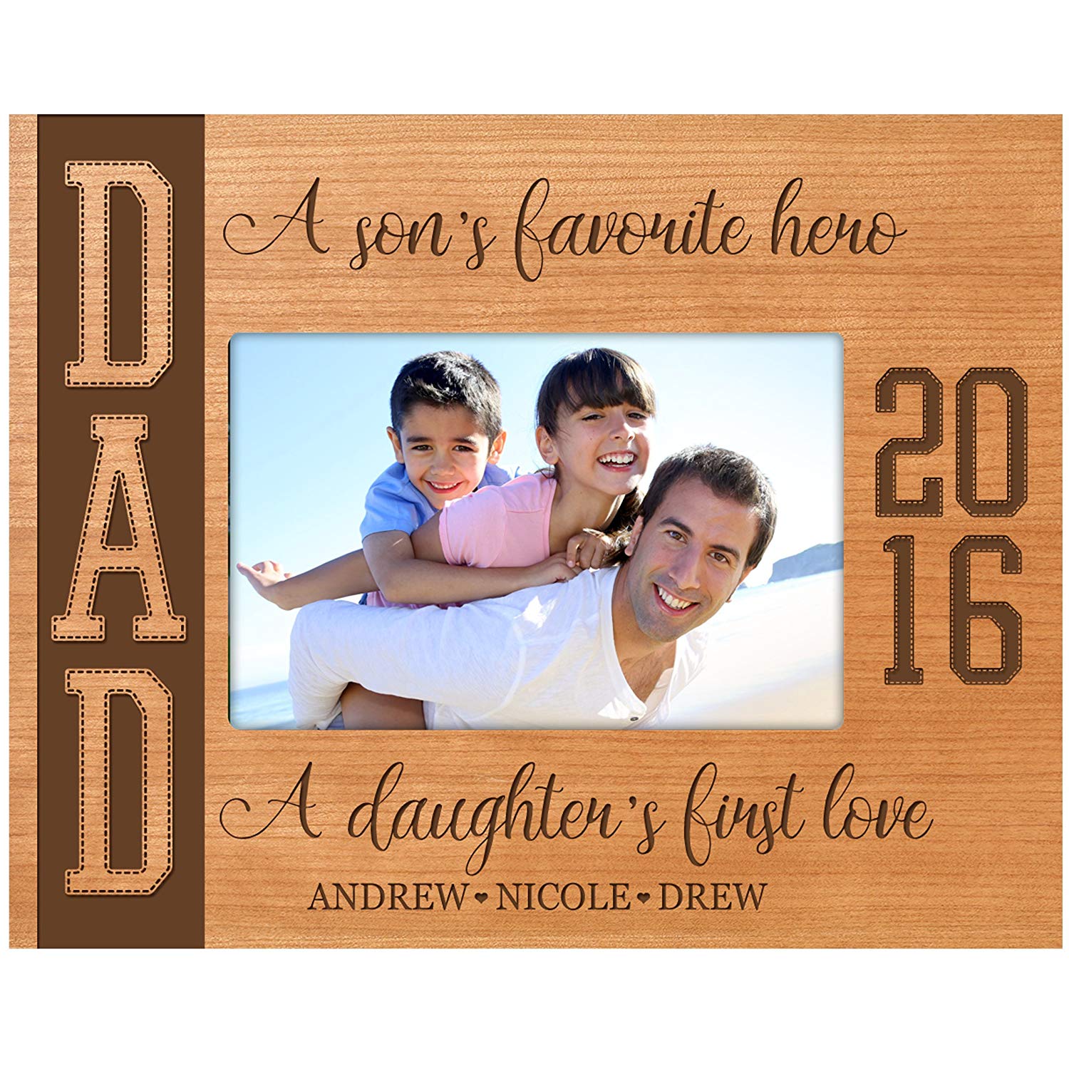 Personalized Father Birthday Photo Frame Gift - Hero and Love - LifeSong Milestones