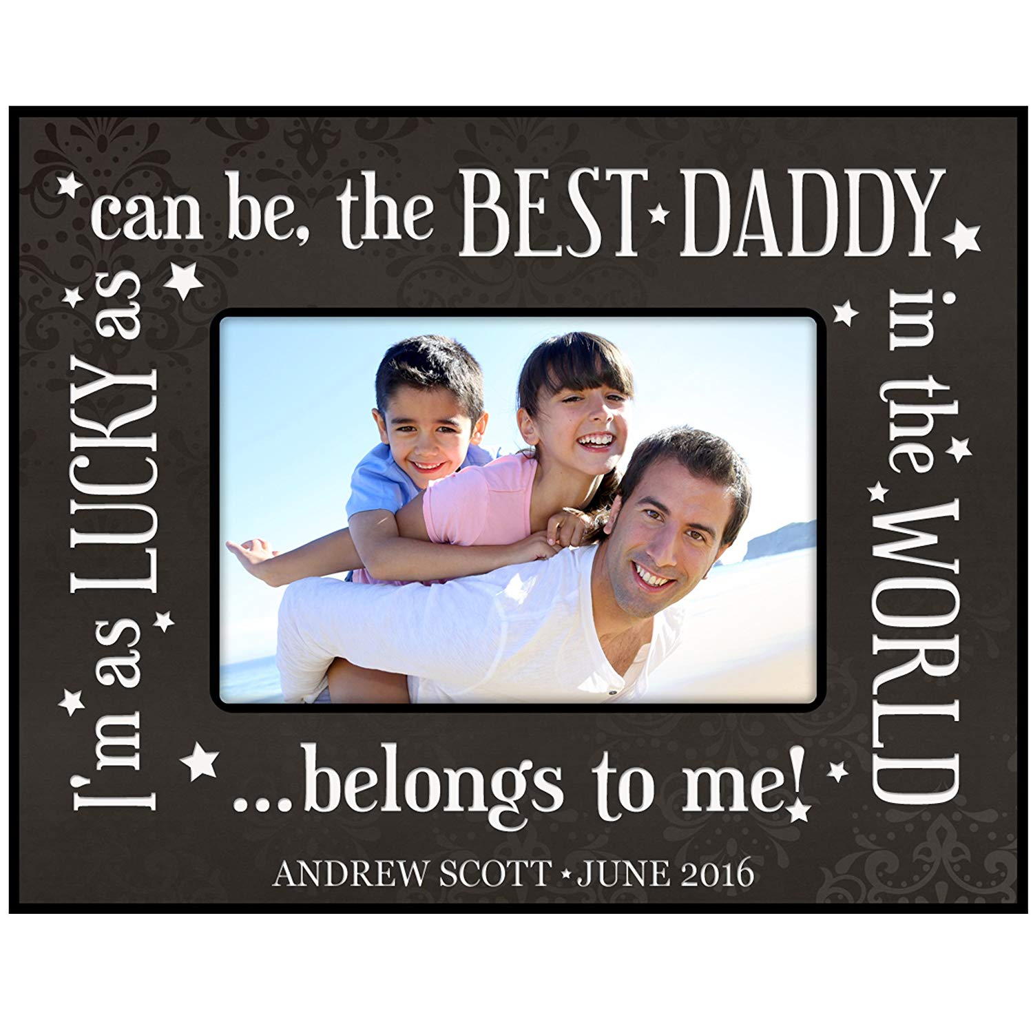 Personalized Father Birthday Photo Frame Gift - I'm as Lucky - LifeSong Milestones