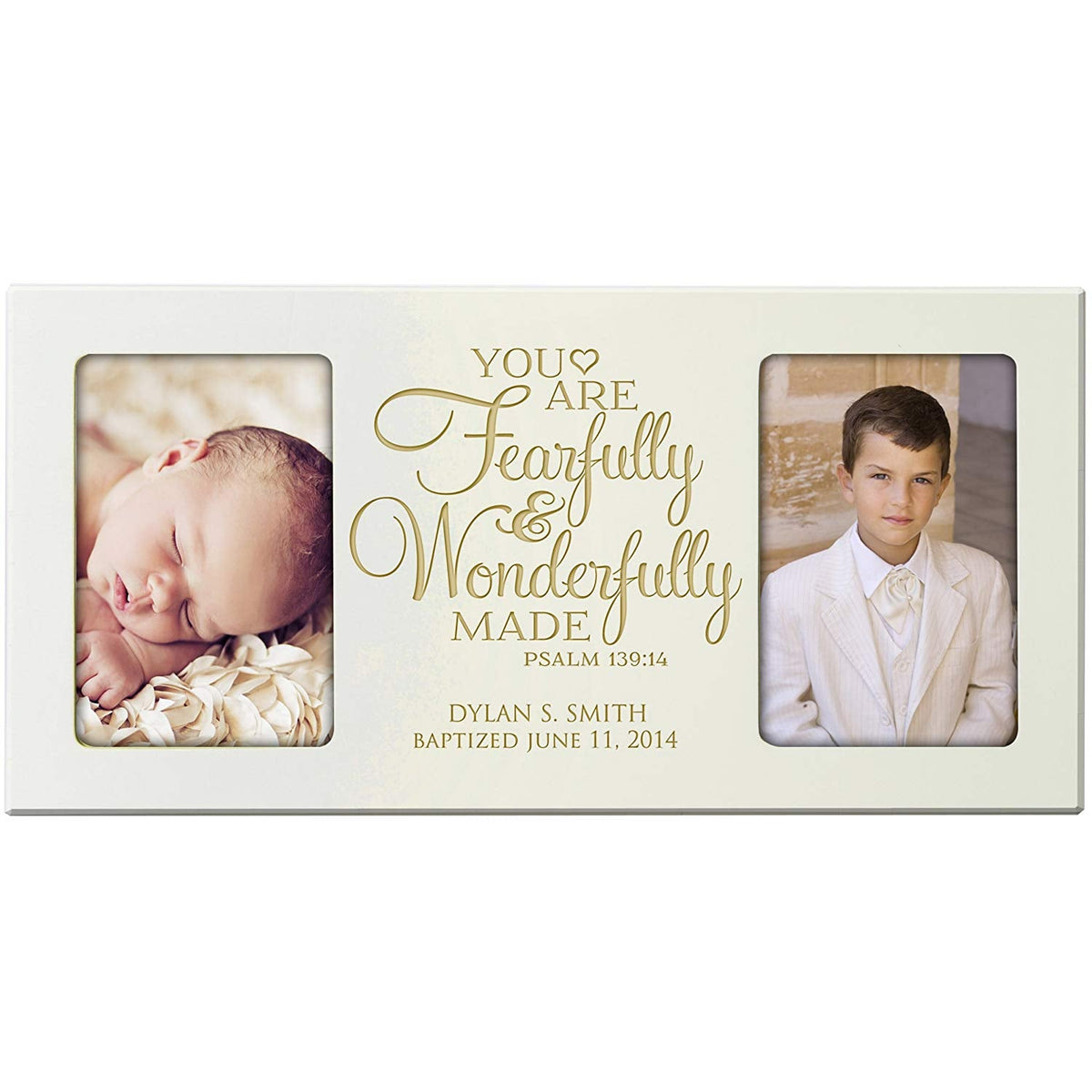 Personalized First Communion Photo Frame &quot;Fearfully &amp; Wonderfully&quot; - LifeSong Milestones