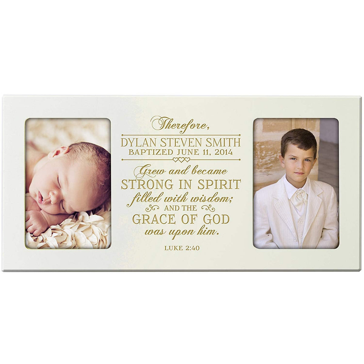 Personalized First Communion Photo Frame Gift &quot;Strong In Spirit&quot; - LifeSong Milestones