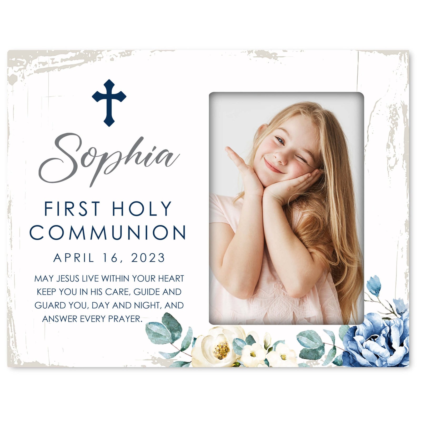 Personalized First Holy Communion Wooden Picture Frame - LifeSong Milestones