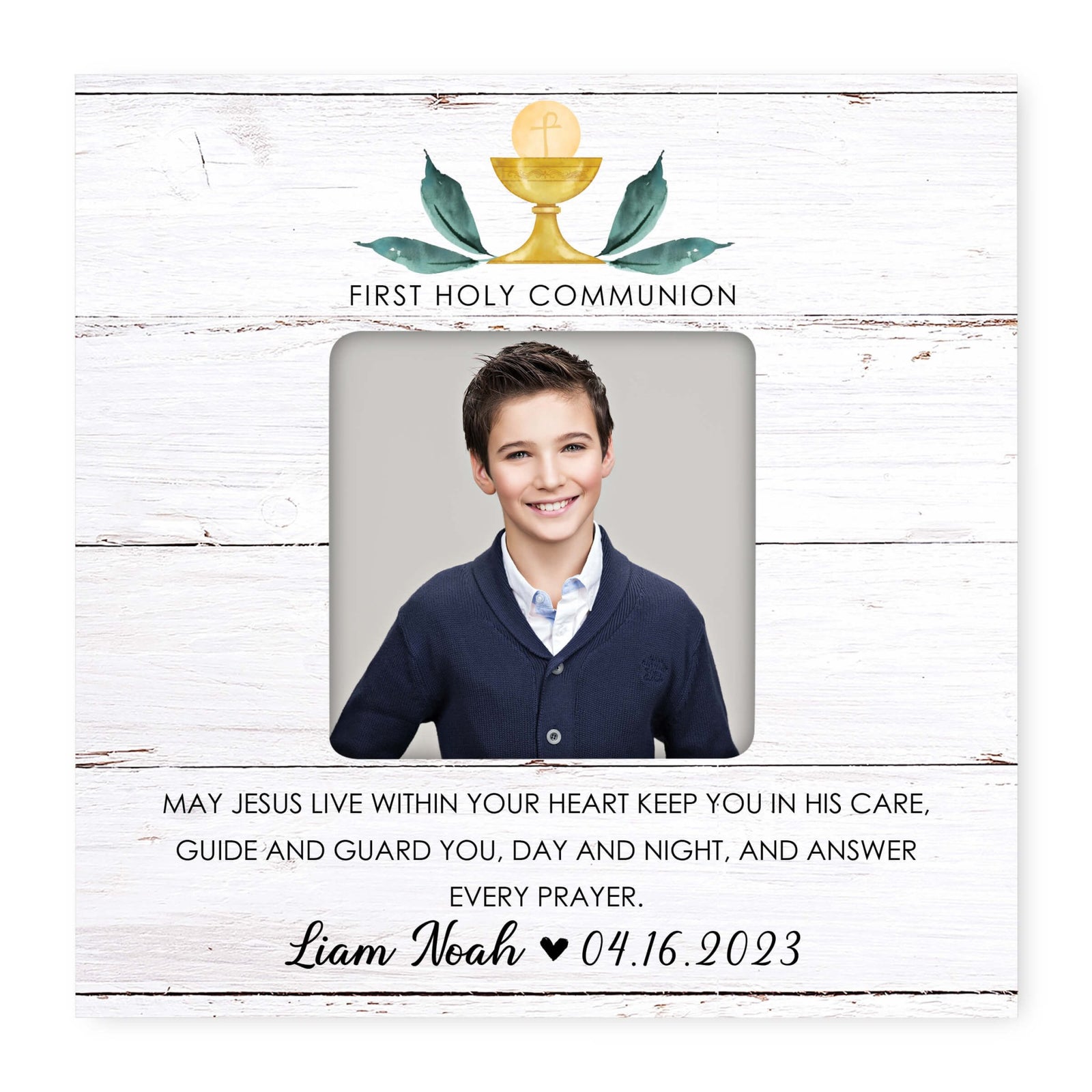 Personalized First Holy Communion Wooden Picture Frame - LifeSong Milestones