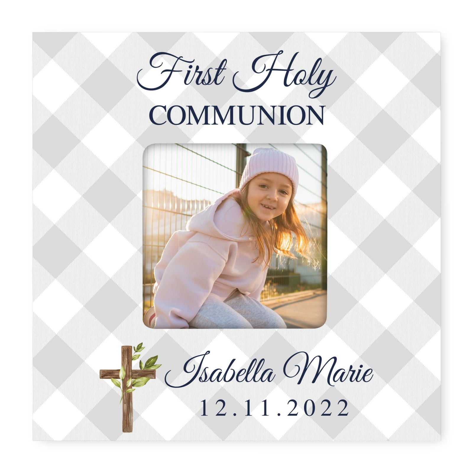 Personalized First Holy Communion Wooden Picture Frame - LifeSong Milestones