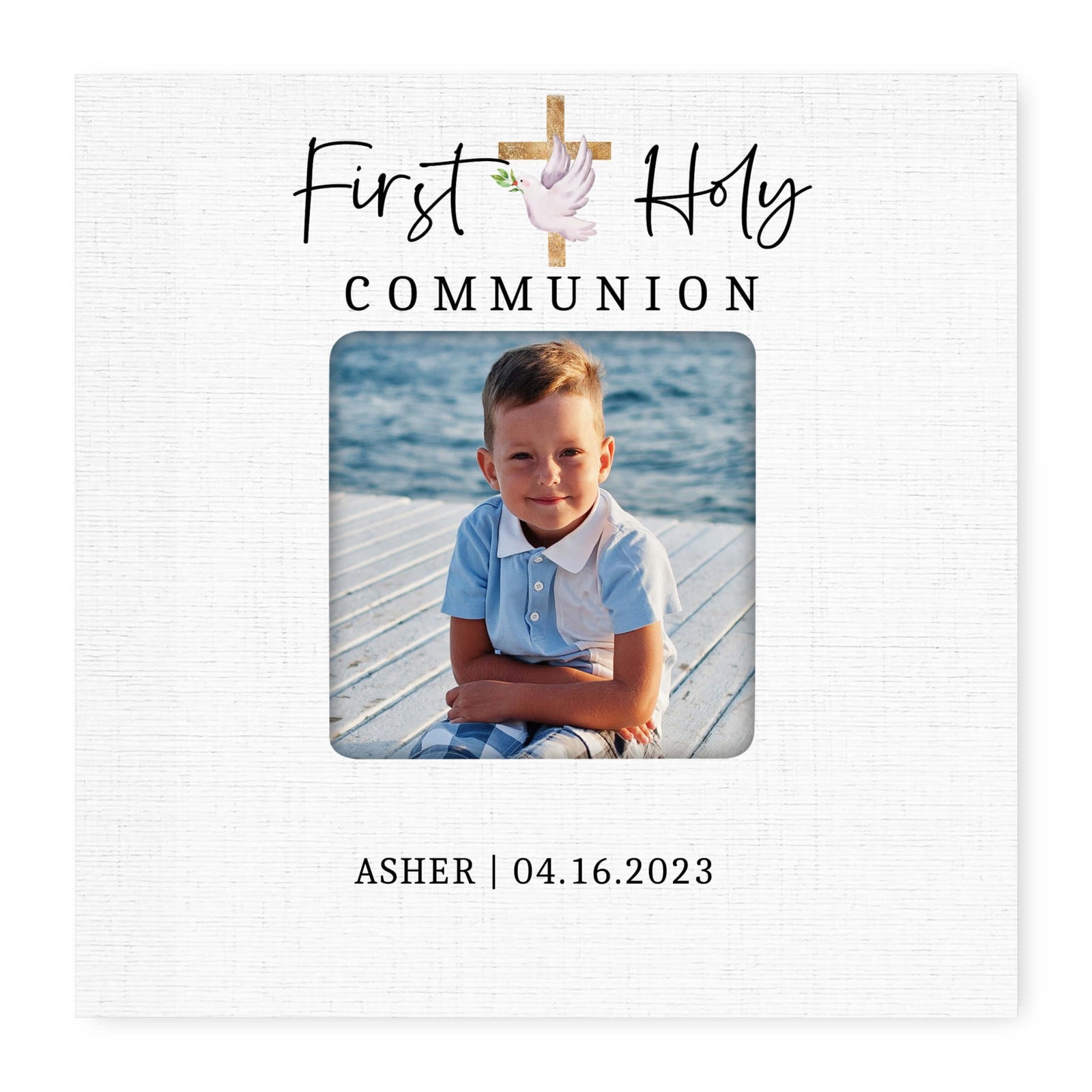 Personalized First Holy Communion Wooden Picture Frame - LifeSong Milestones