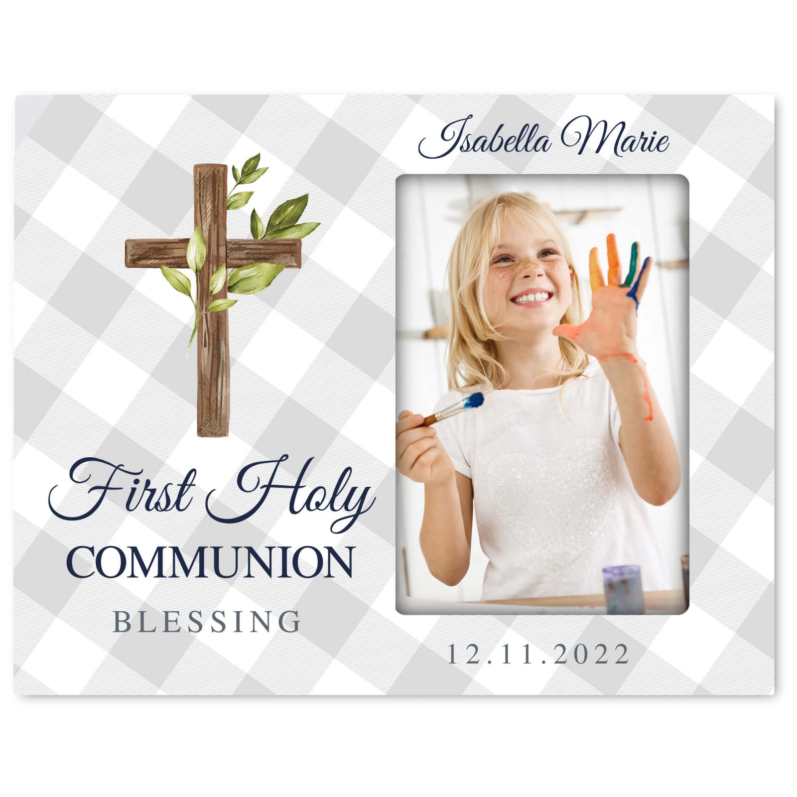 Personalized First Holy Communion Wooden Picture Frame - LifeSong Milestones