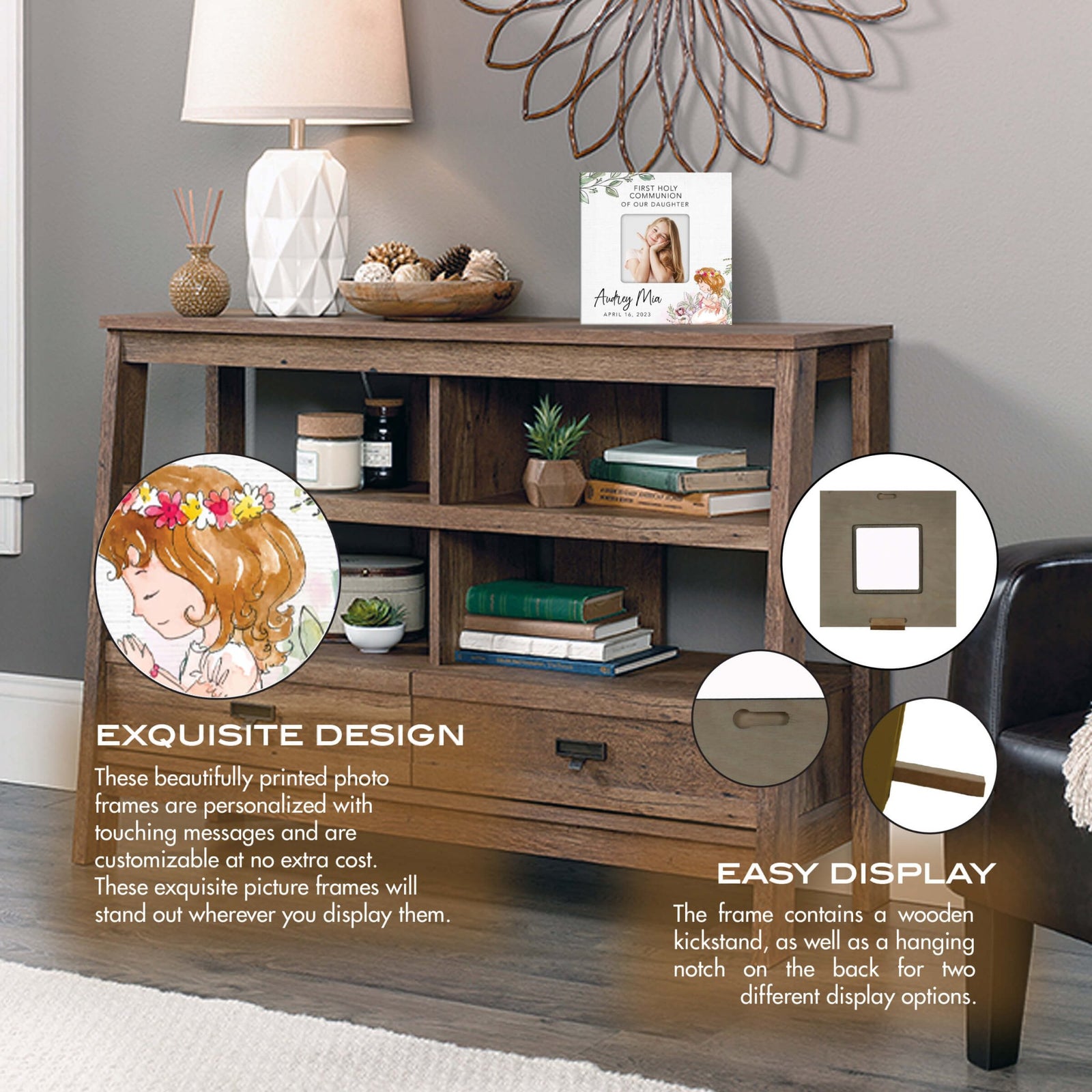 Personalized First Holy Communion Wooden Picture Frame - LifeSong Milestones