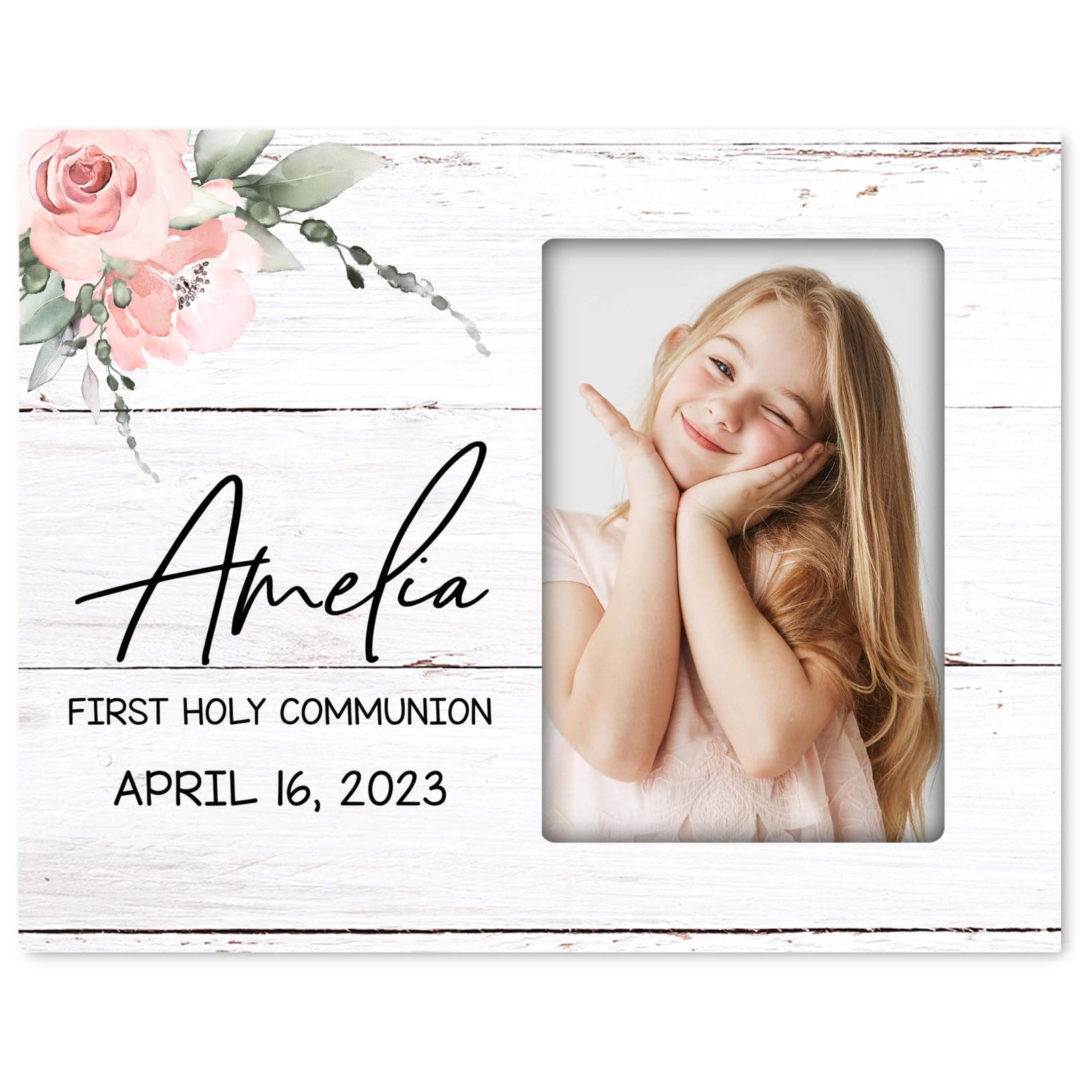 Personalized First Holy Communion Wooden Picture Frame - LifeSong Milestones