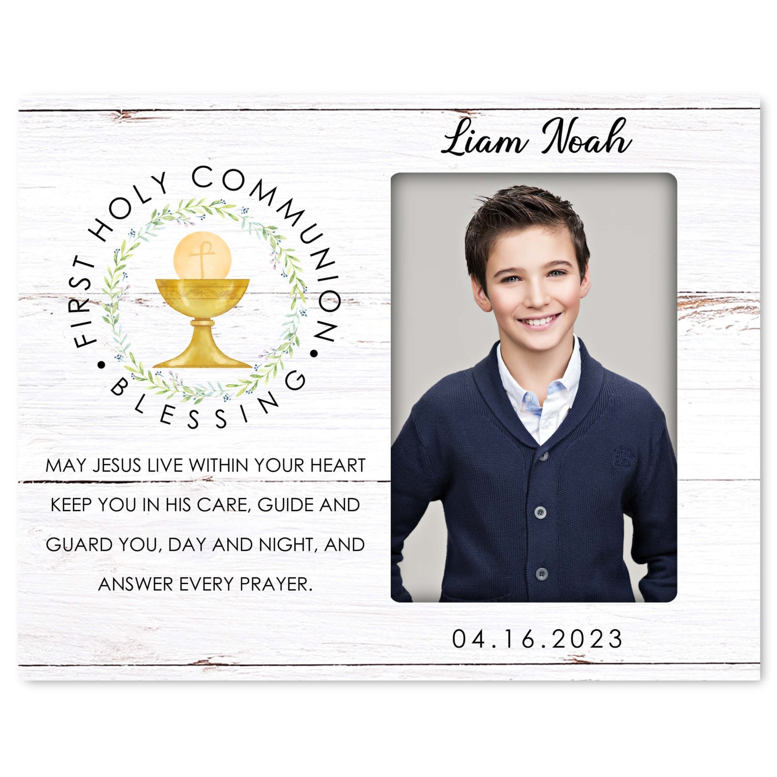 Personalized First Holy Communion Wooden Picture Frame - LifeSong Milestones