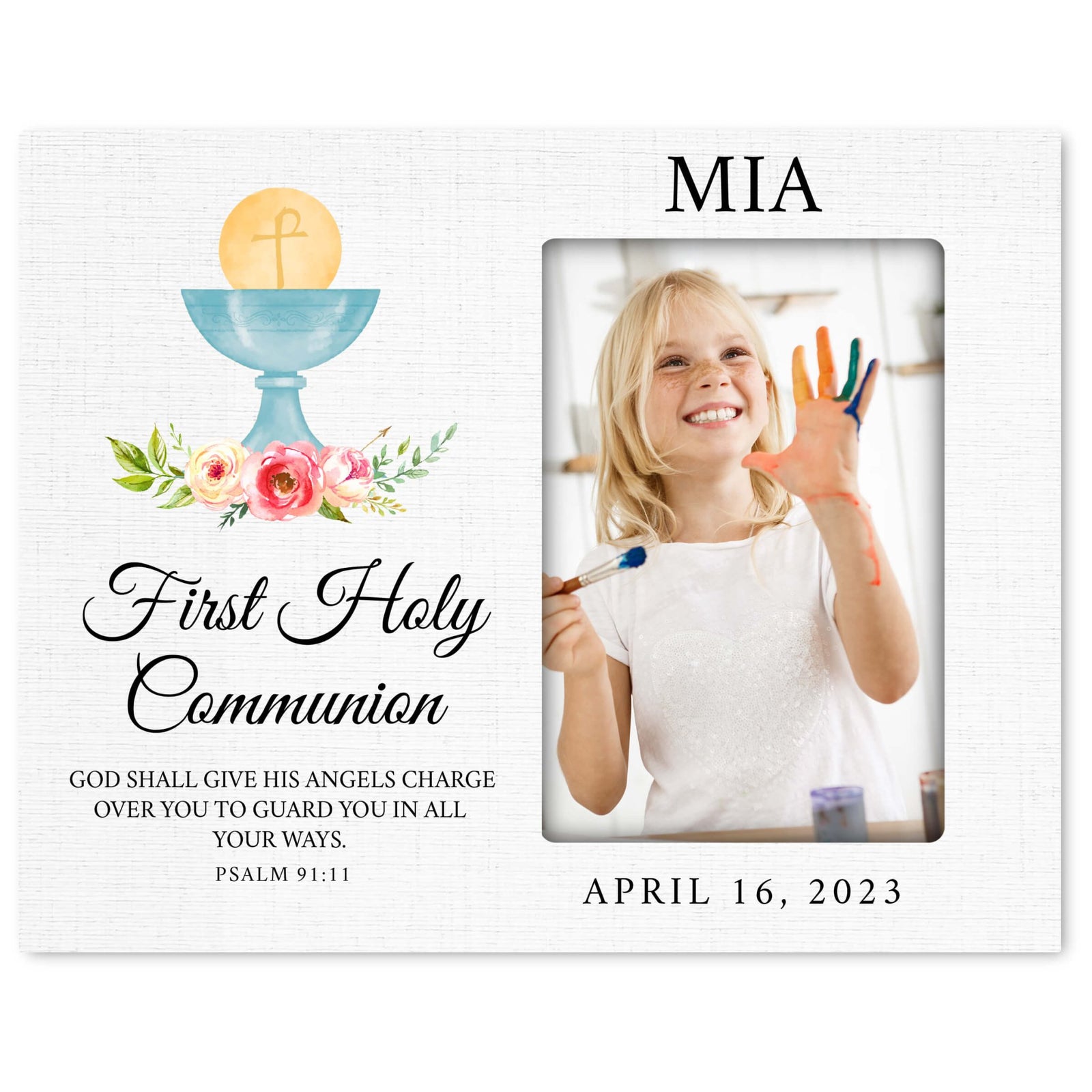 Personalized First Holy Communion Wooden Picture Frame - LifeSong Milestones