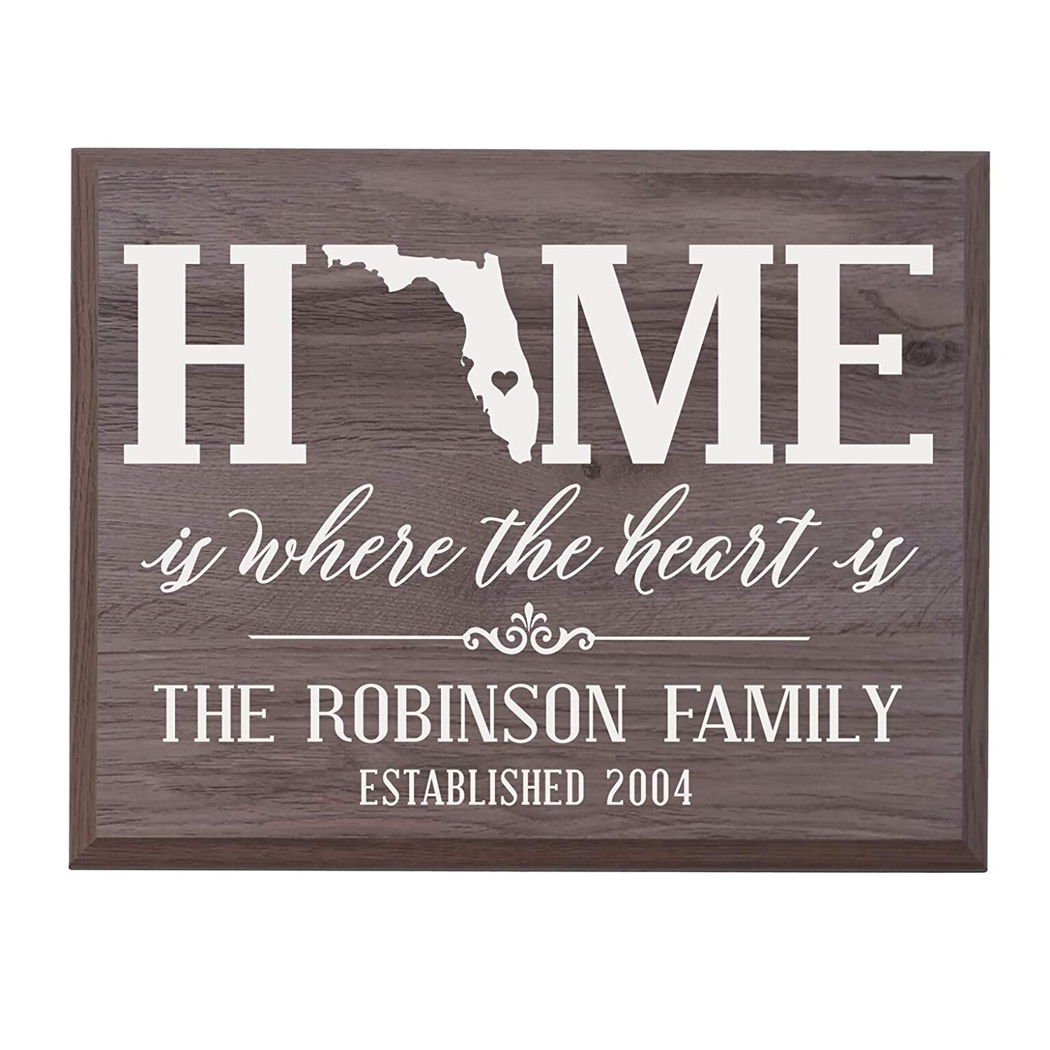 Personalized Florida State Home is Where the heart is Sign - LifeSong Milestones
