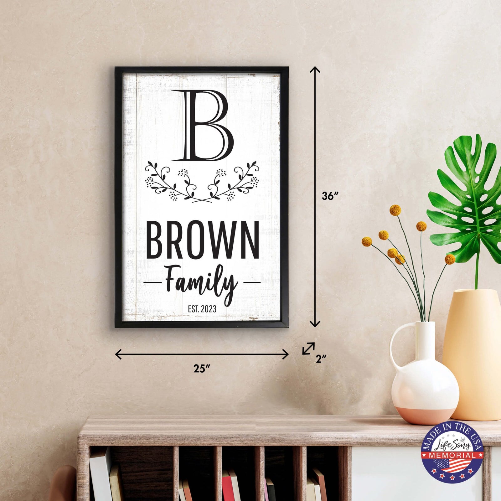 Personalized Framed Shadow Box for Family Home Décor - Brown Family - LifeSong Milestones